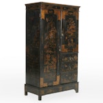 Chinese Lacquered and Paint-Decorated Wardrobe, Late 19th Century