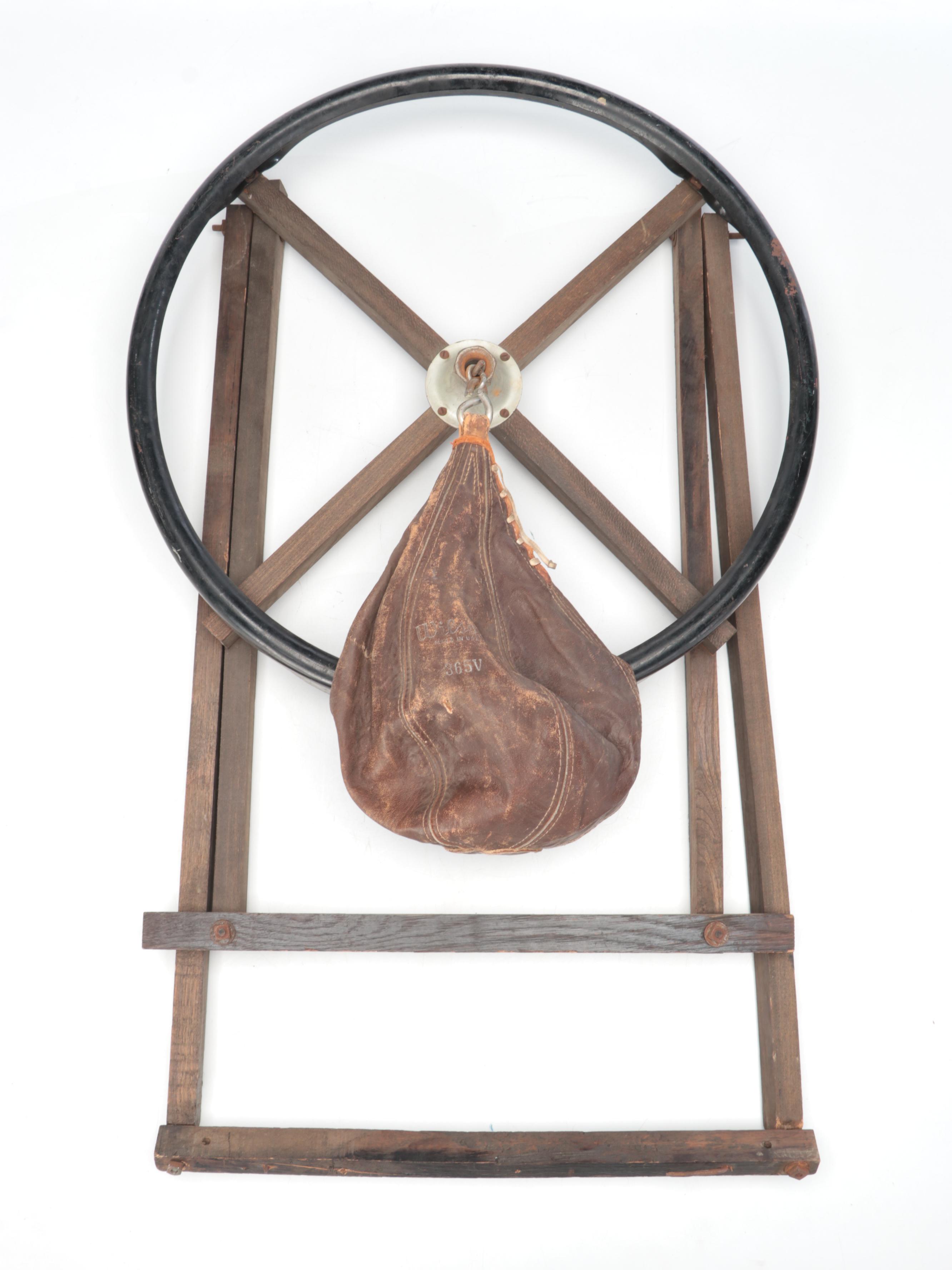 MacGregor Goldsmith Leather Speed Punching Bag Setup with Other Speed Bag