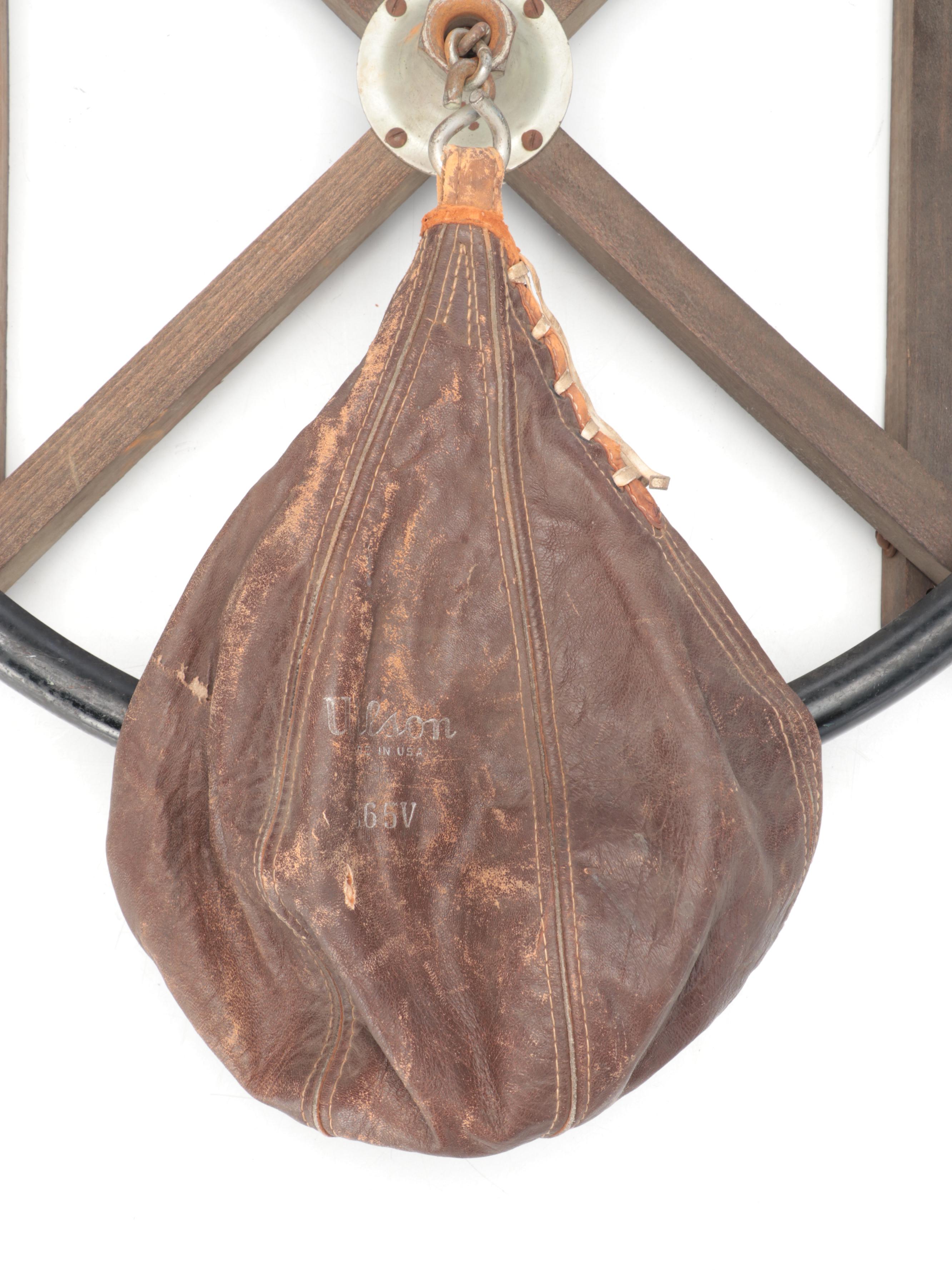 MacGregor Goldsmith Leather Speed Punching Bag Setup with Other Speed Bag