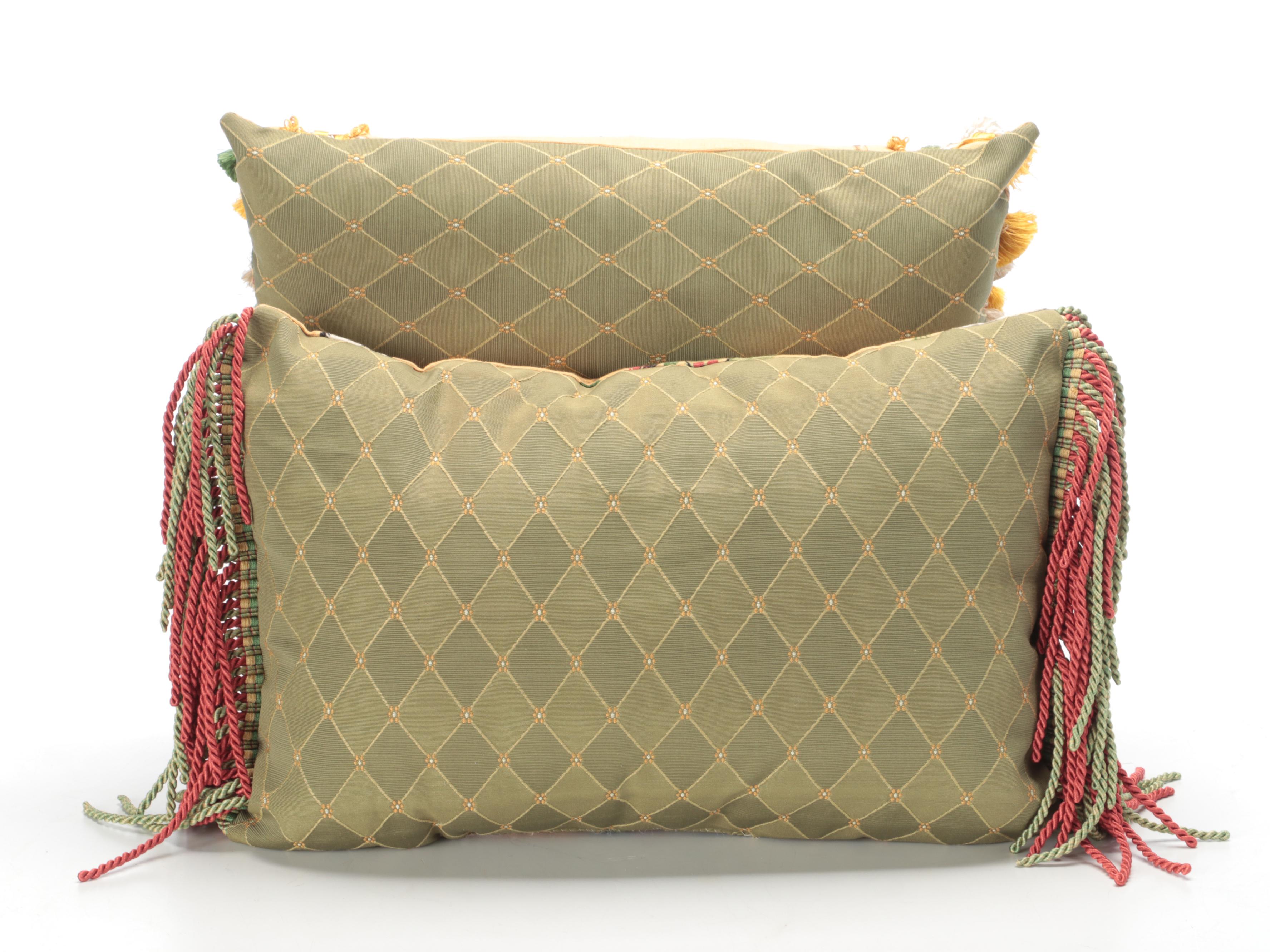 Tassel, Bead and Fringe Embellished Accent Pillows