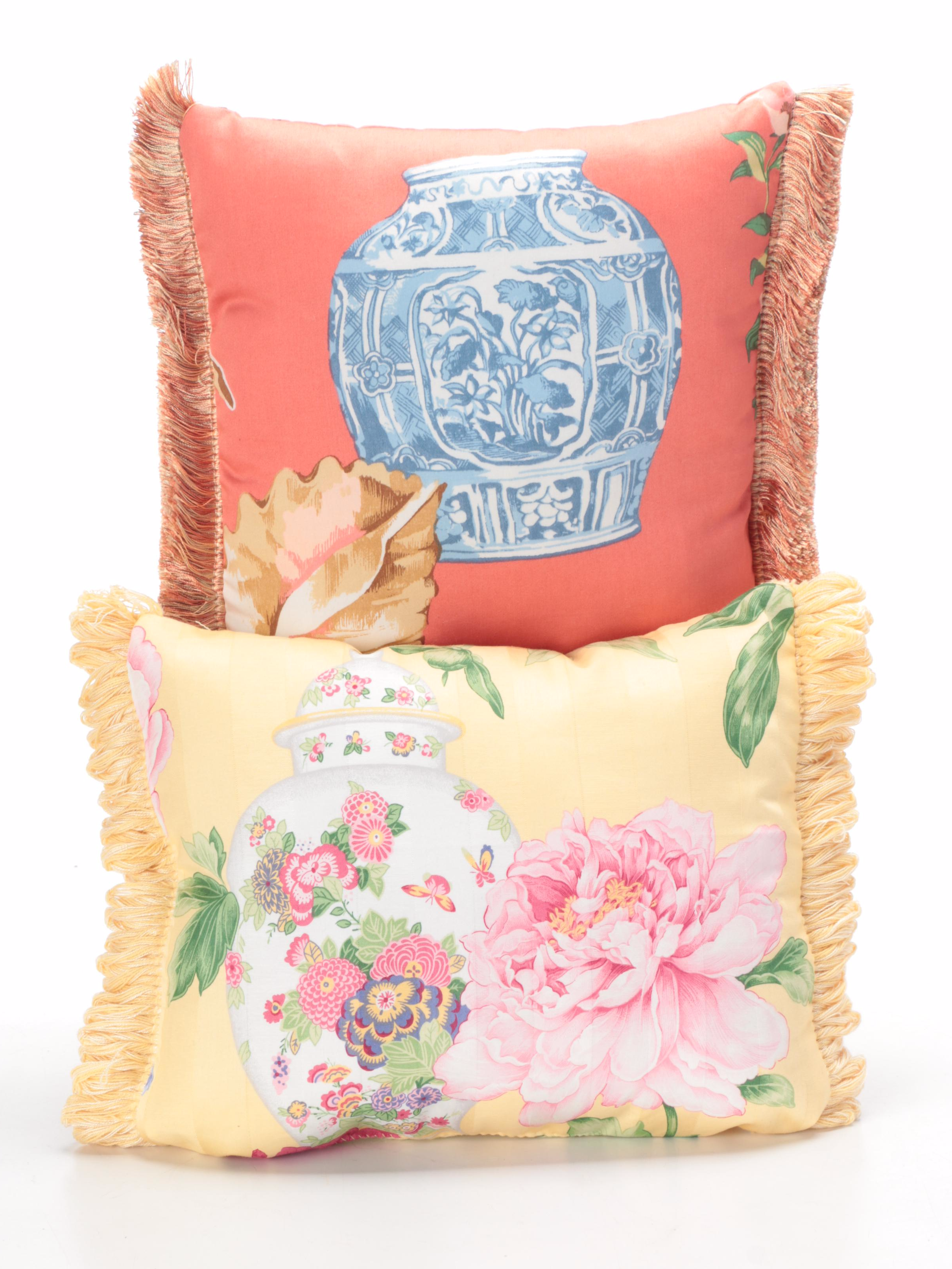 Tassel, Bead and Fringe Embellished Accent Pillows