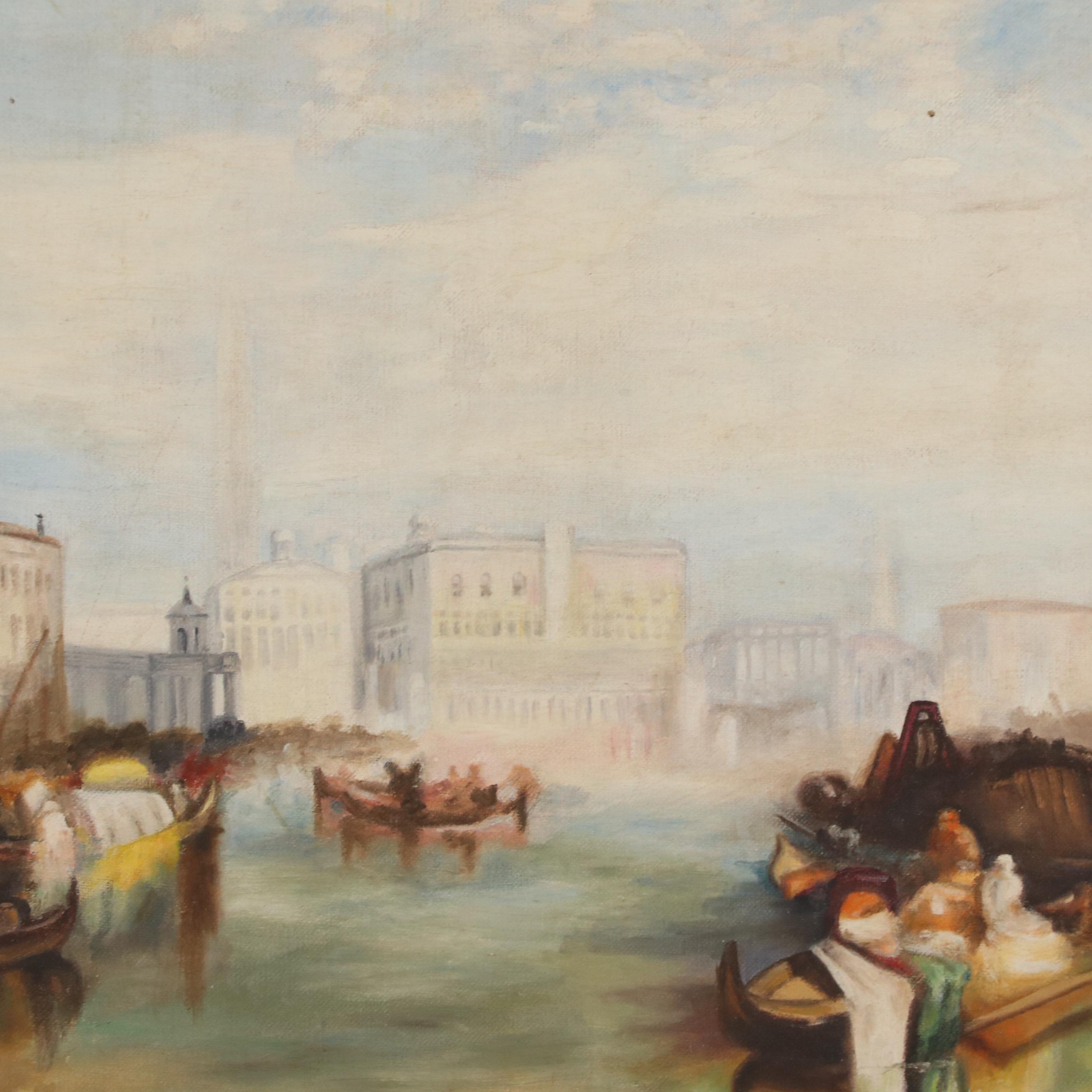 Cityscape Oil Painting After Thomas Hamilton Crawford "View of