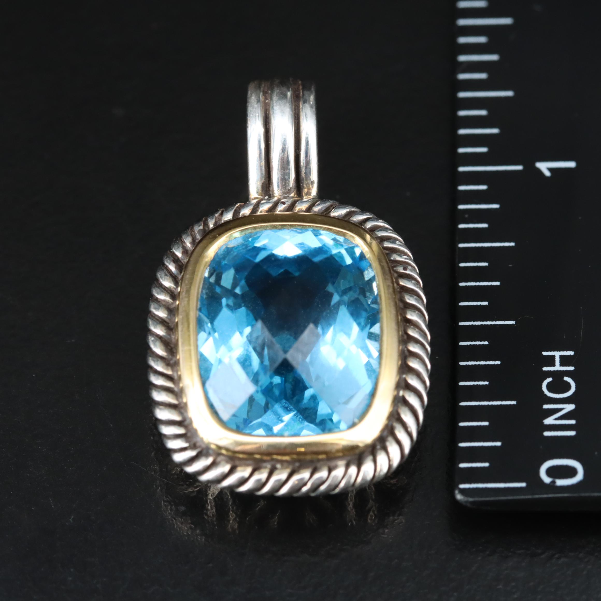 Sterling with Topaz, Spinel and Glass Rings and Topaz Enhancer Pendant