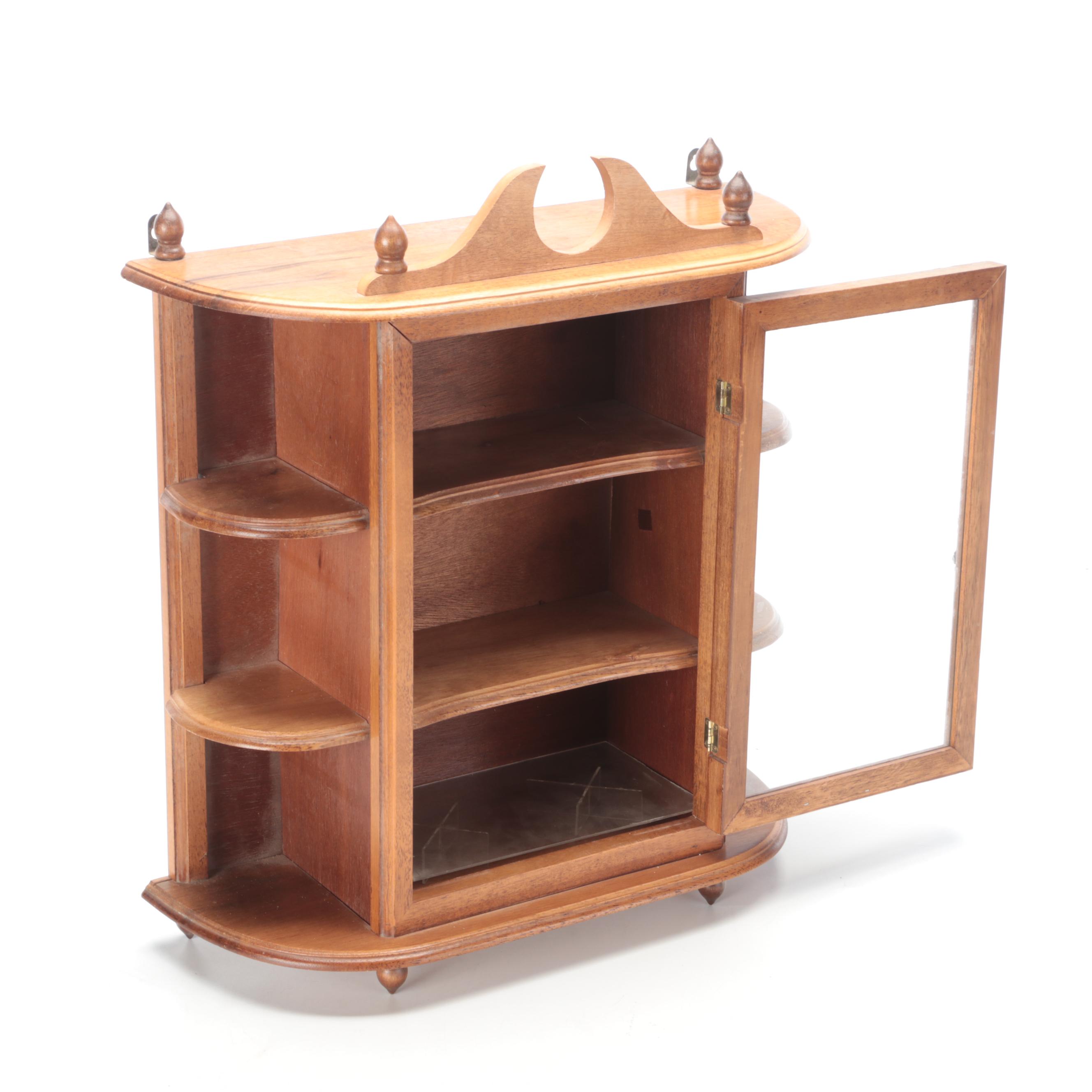 Federal Style Hardwood and Glass Wall-Mount Display Cabinet