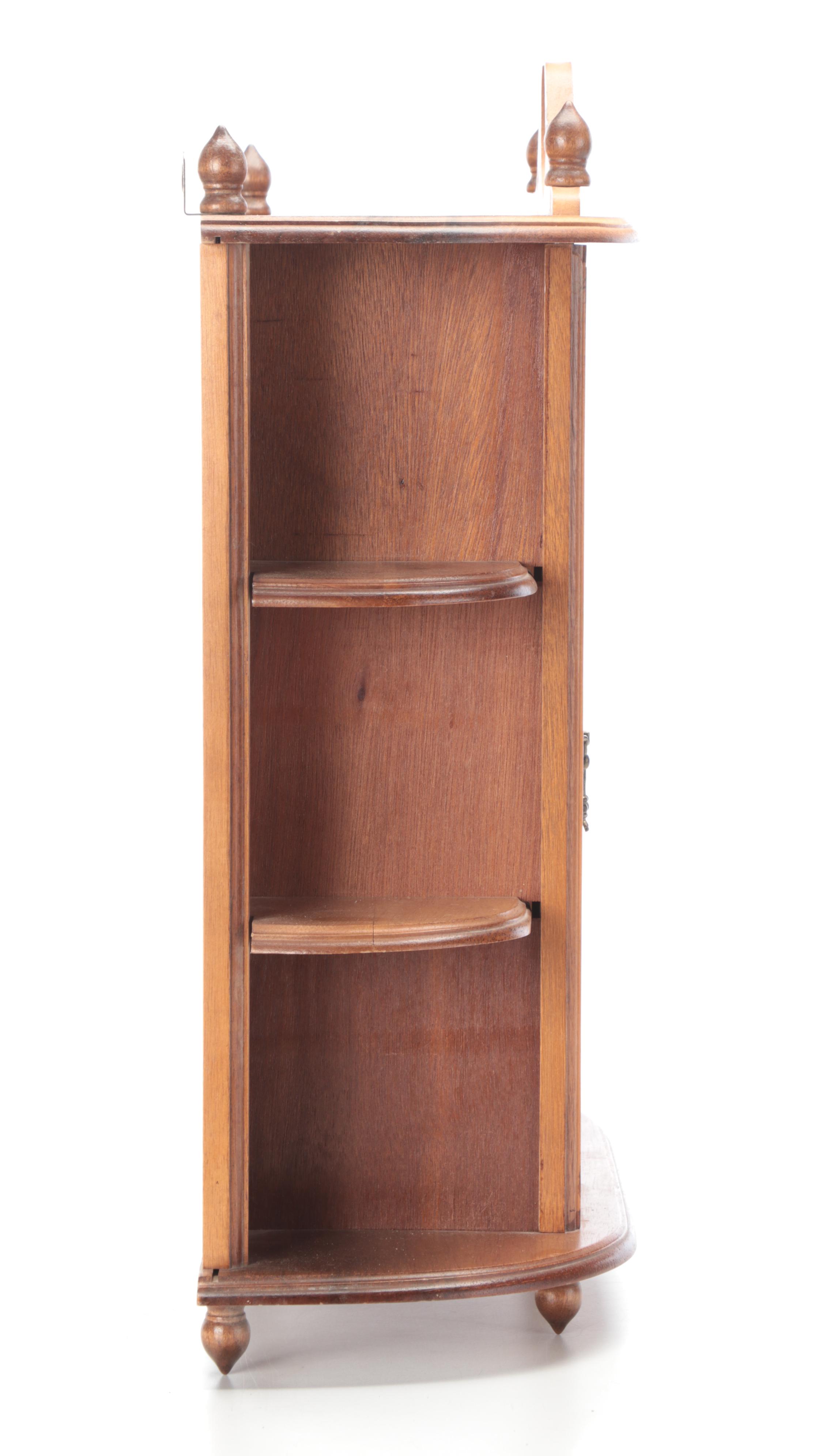 Federal Style Hardwood and Glass Wall-Mount Display Cabinet