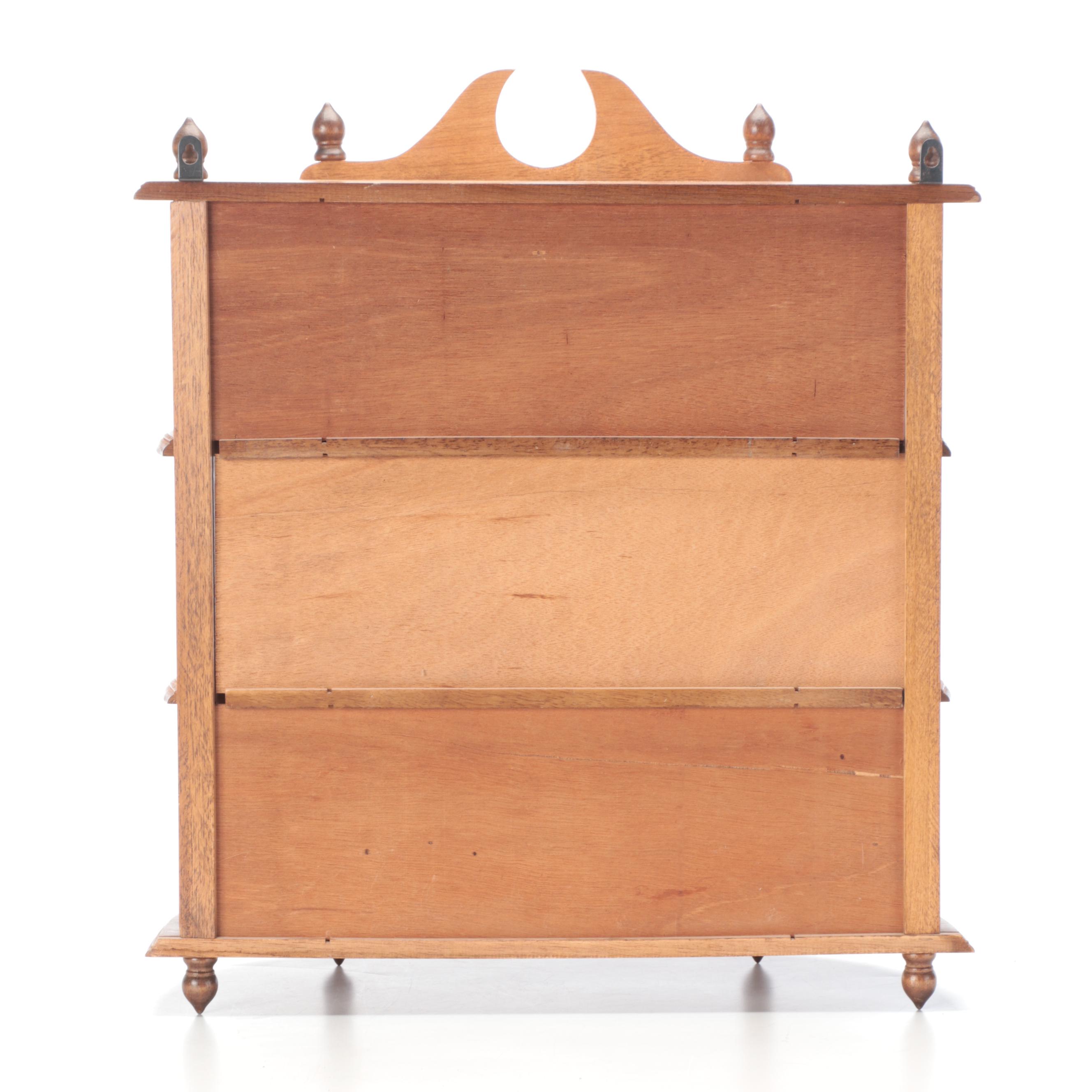 Federal Style Hardwood and Glass Wall-Mount Display Cabinet