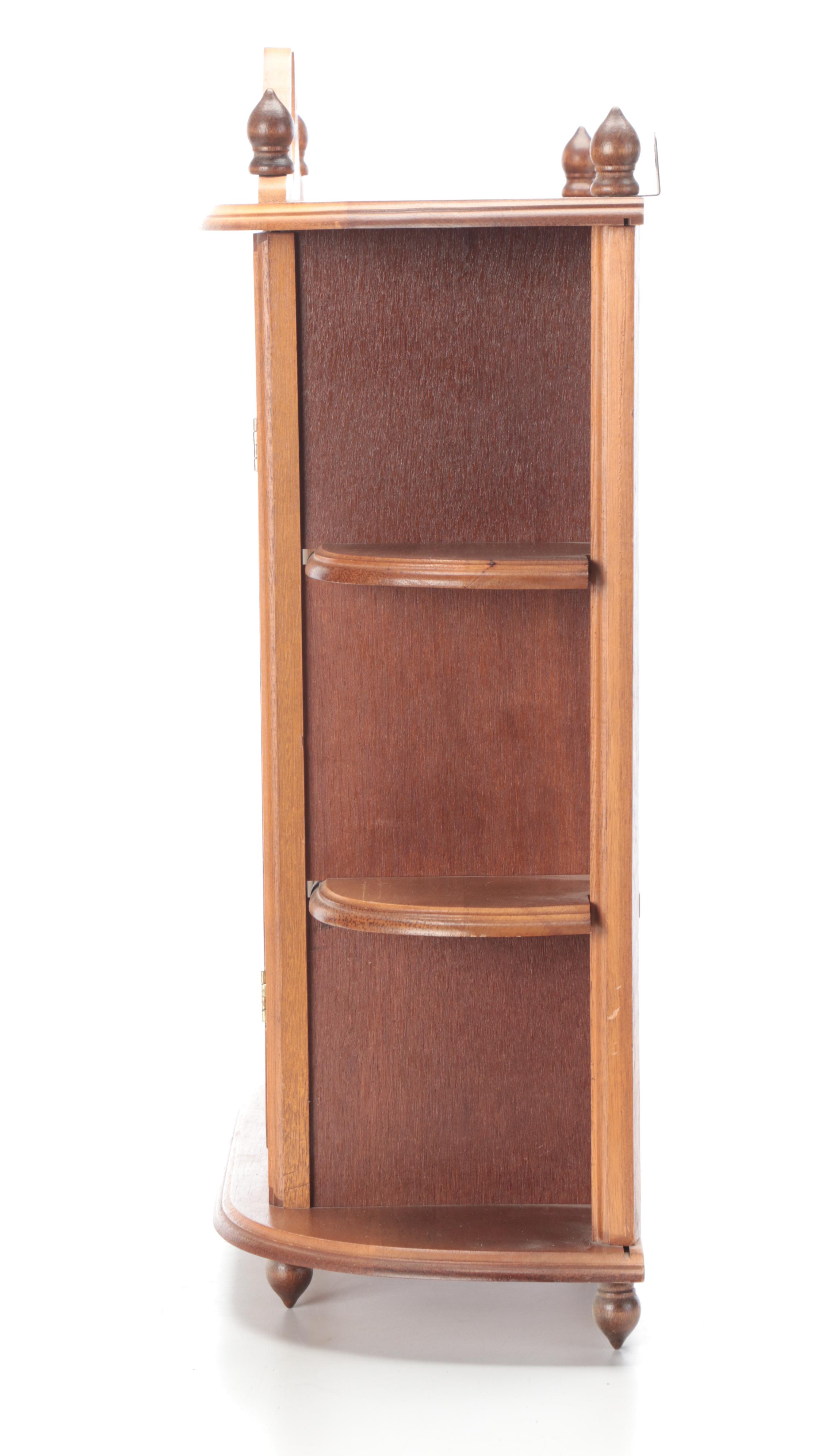 Federal Style Hardwood and Glass Wall-Mount Display Cabinet