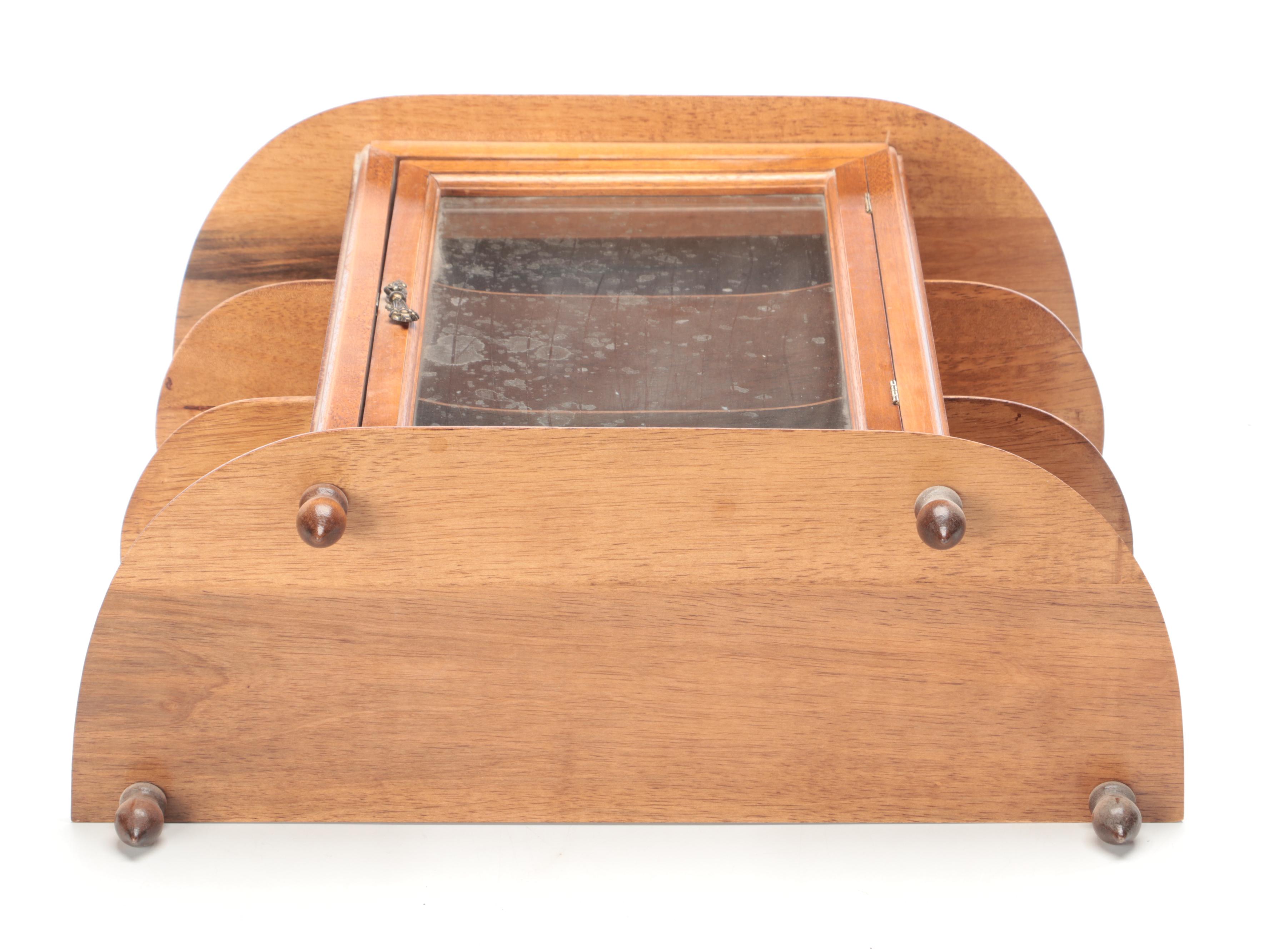 Federal Style Hardwood and Glass Wall-Mount Display Cabinet