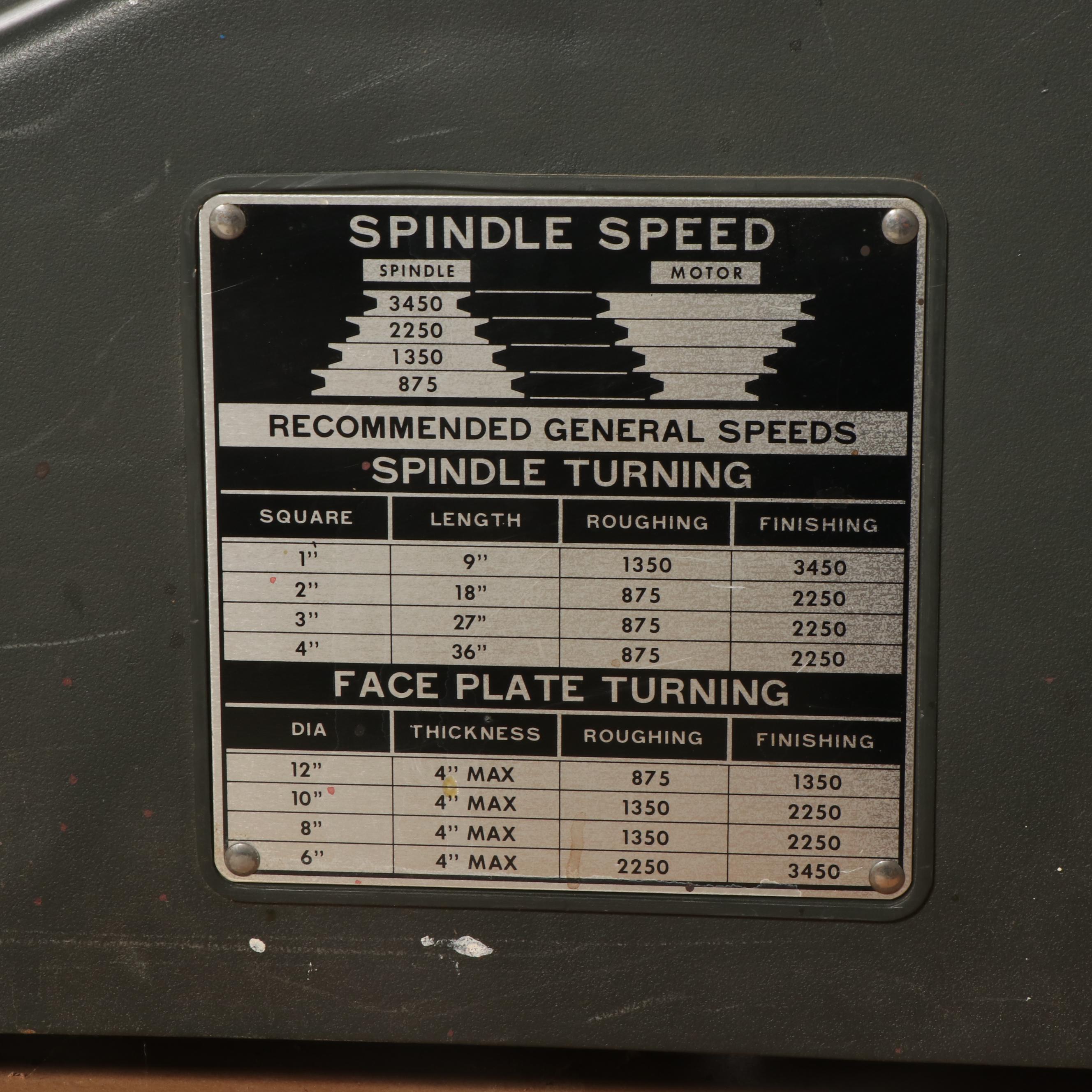 Sears Craftsman 12" Wood Lathe With Turning Tools and Storage Cabinet