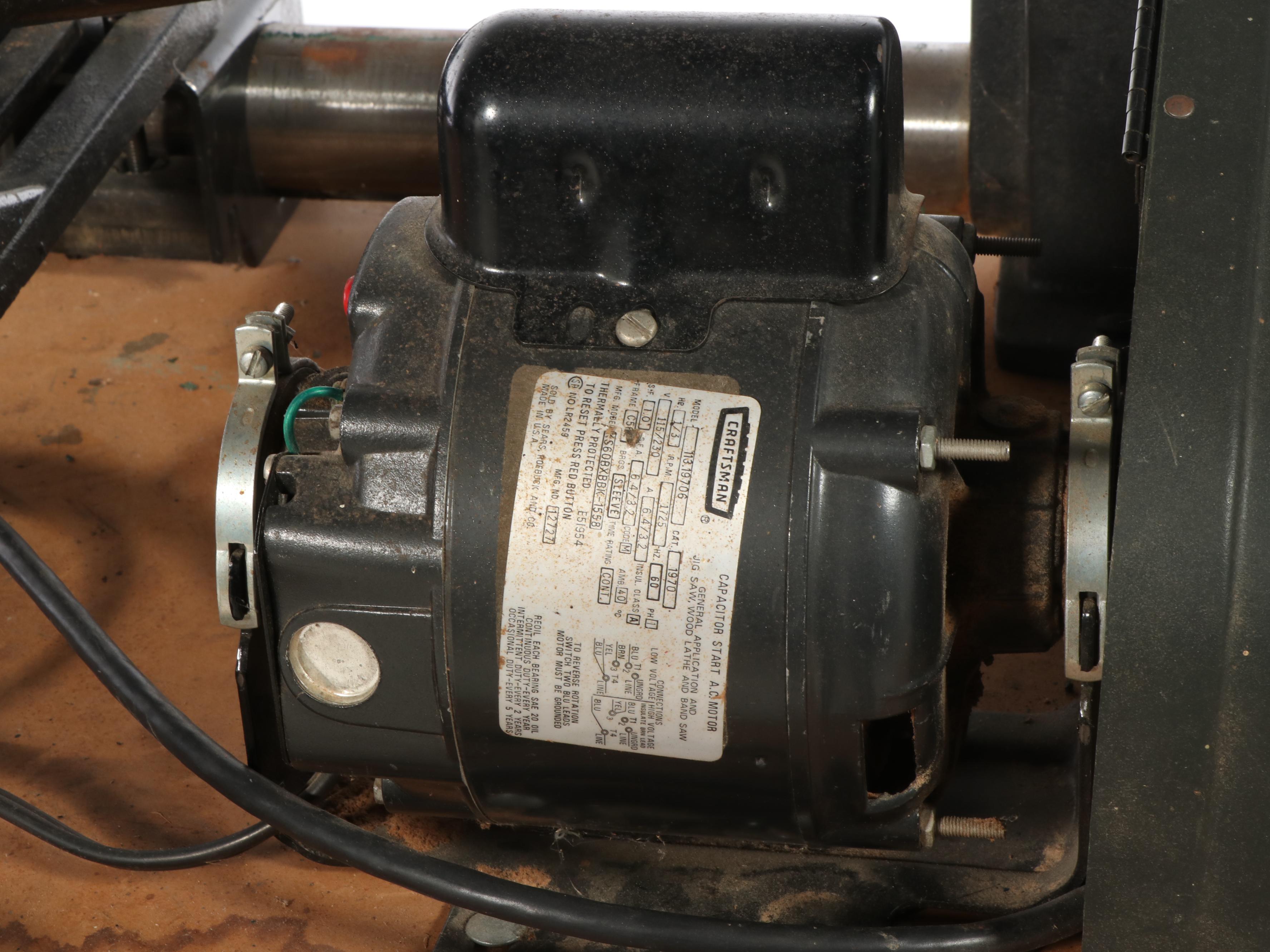 Sears Craftsman 12" Wood Lathe With Turning Tools and Storage Cabinet