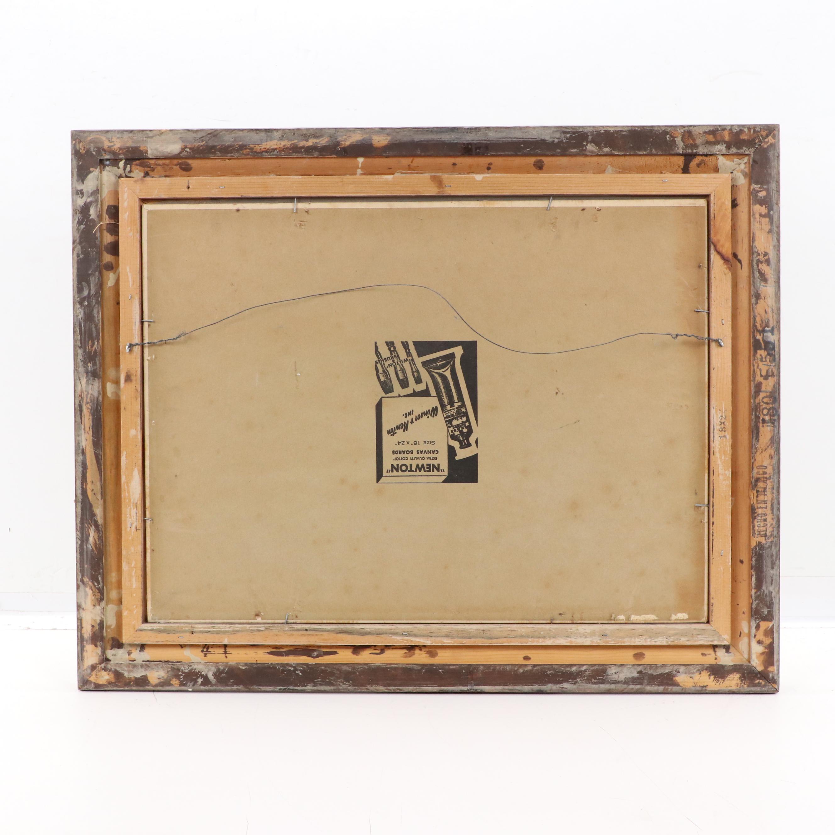 Jade Pasteur Palette Knife Oil Painting of Seascape with Boat