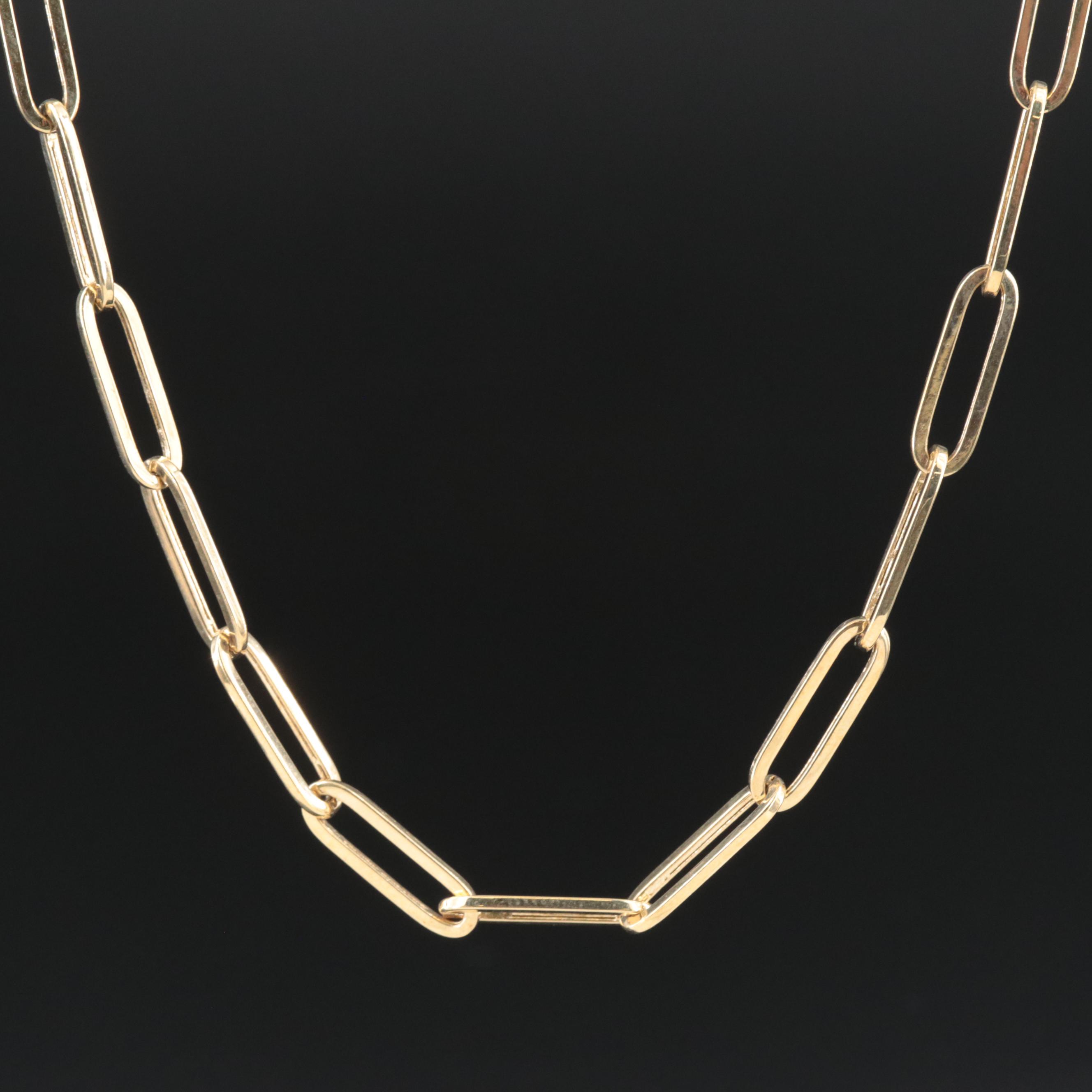 14K Paper Clip Chain Necklace