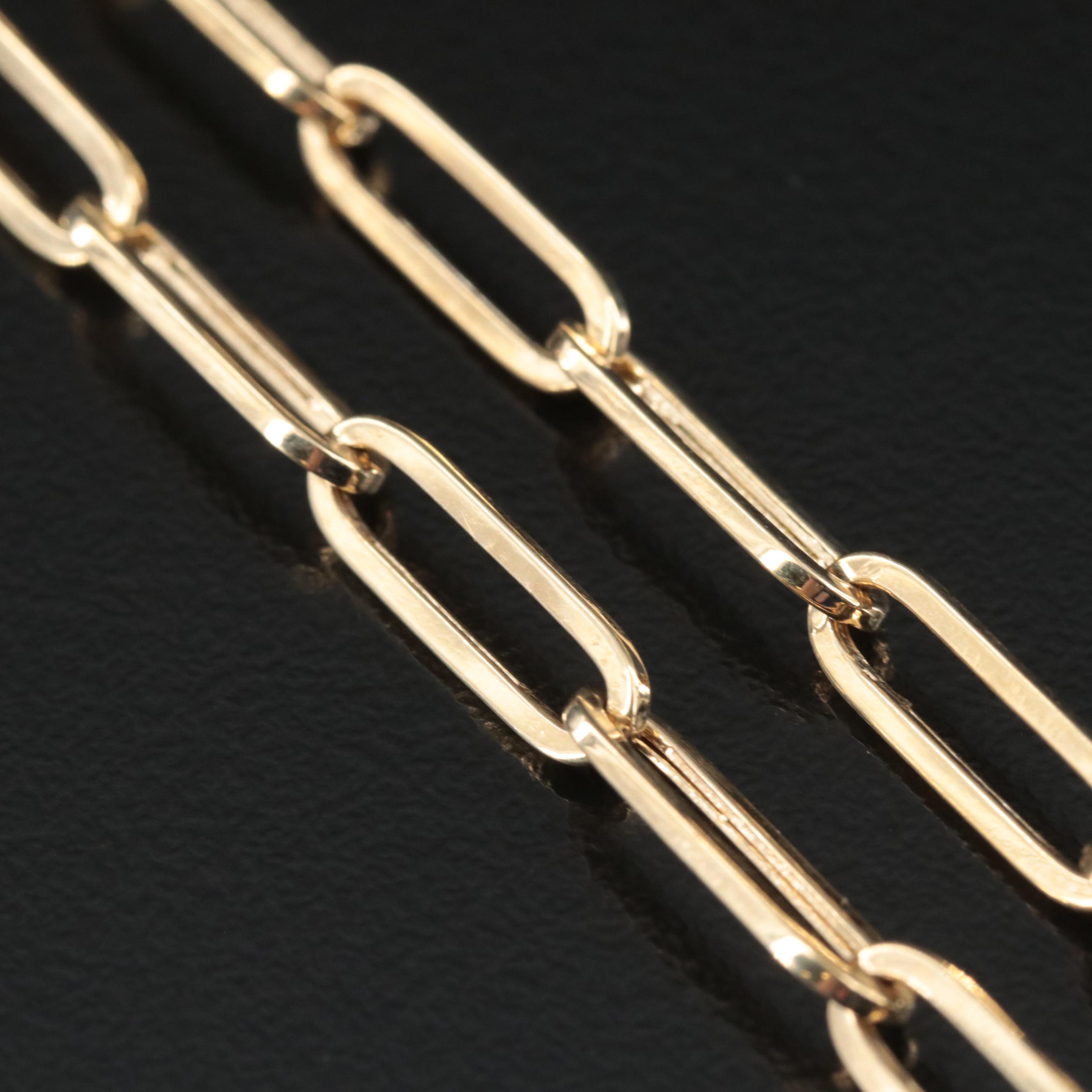 14K Paper Clip Chain Necklace