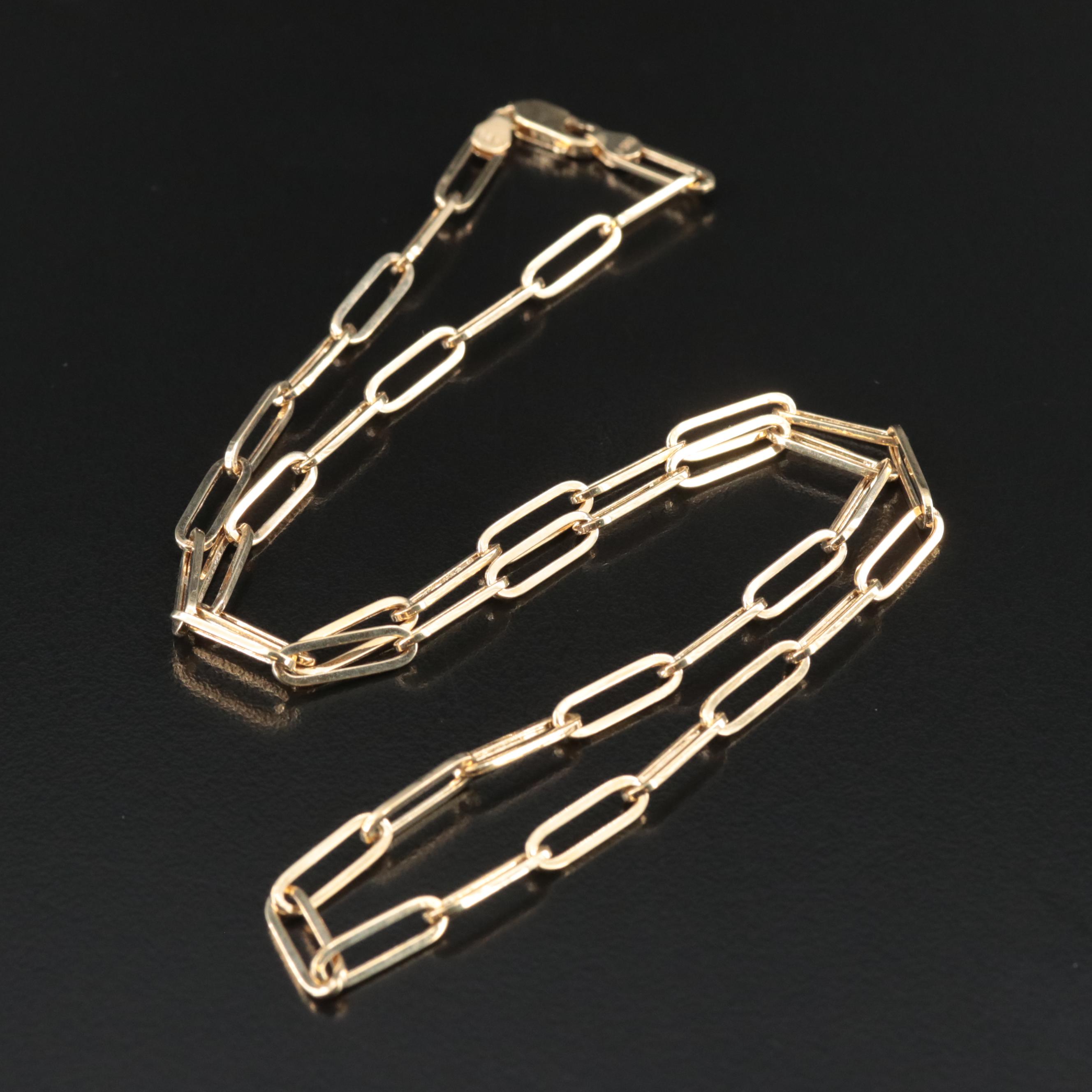 14K Paper Clip Chain Necklace