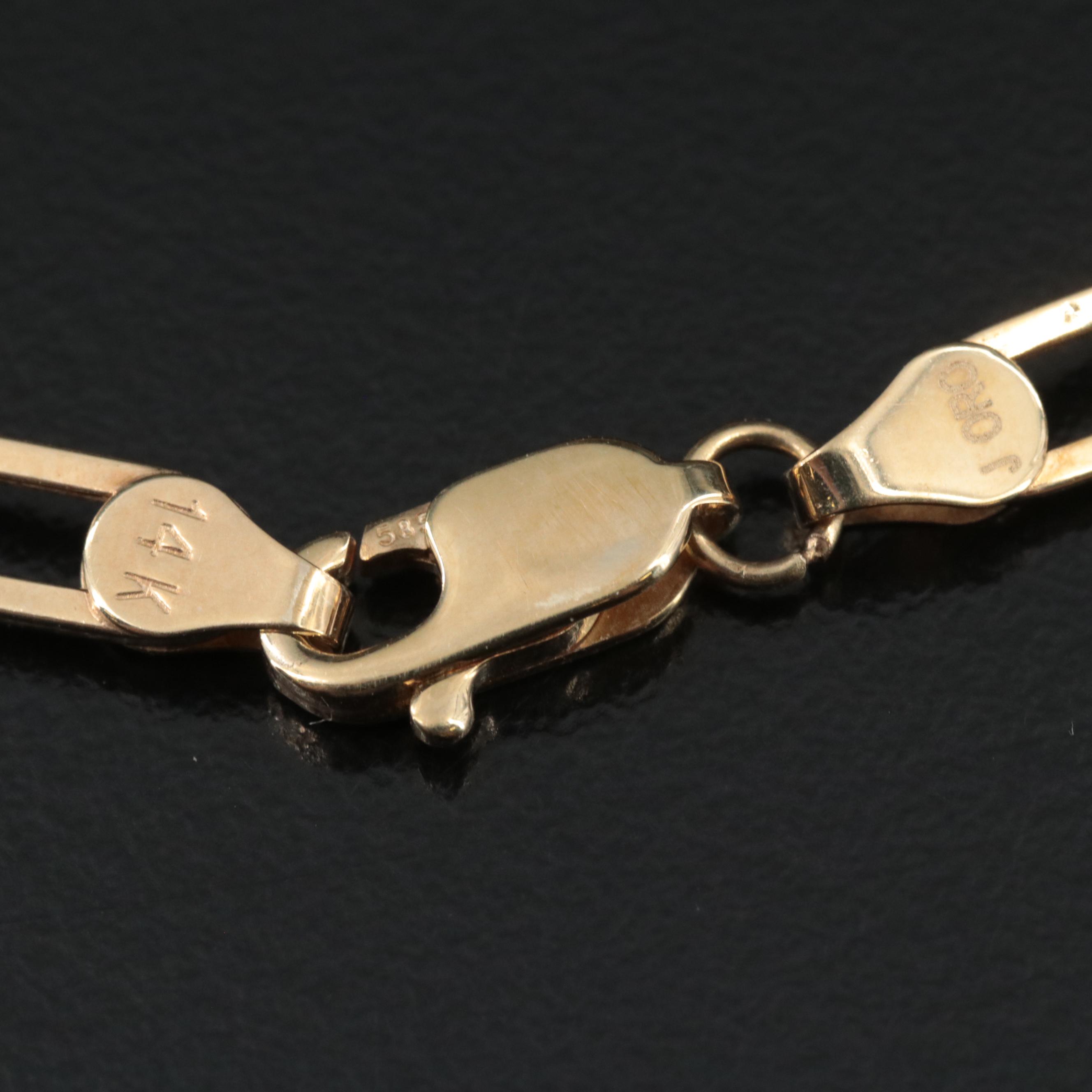 14K Paper Clip Chain Necklace