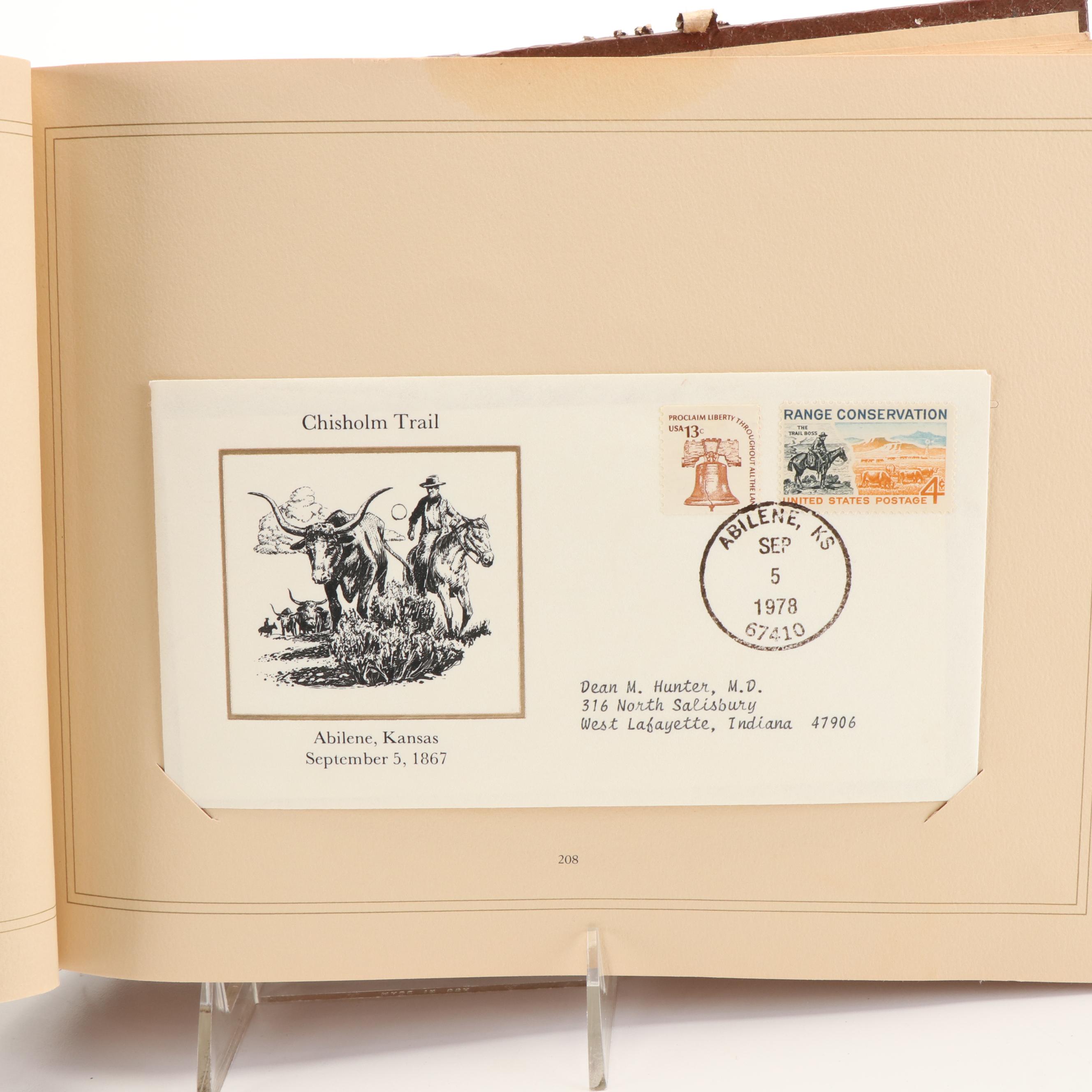 Three Albums of U.S. Postal Covers, Including 24K Gold Plated Stamp Replicas
