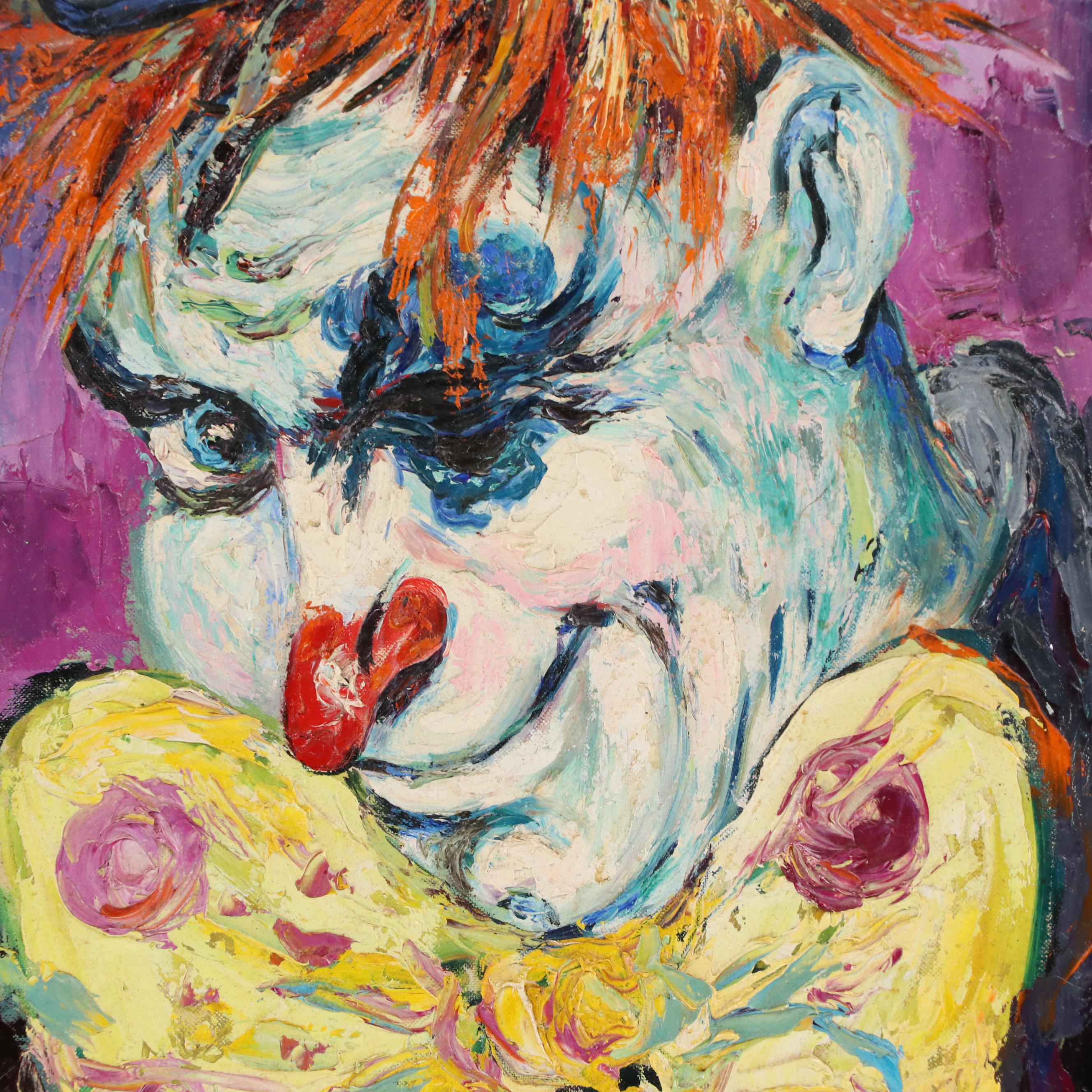 Jade Pasteur Palette Knife Oil Painting Portrait of a Clown
