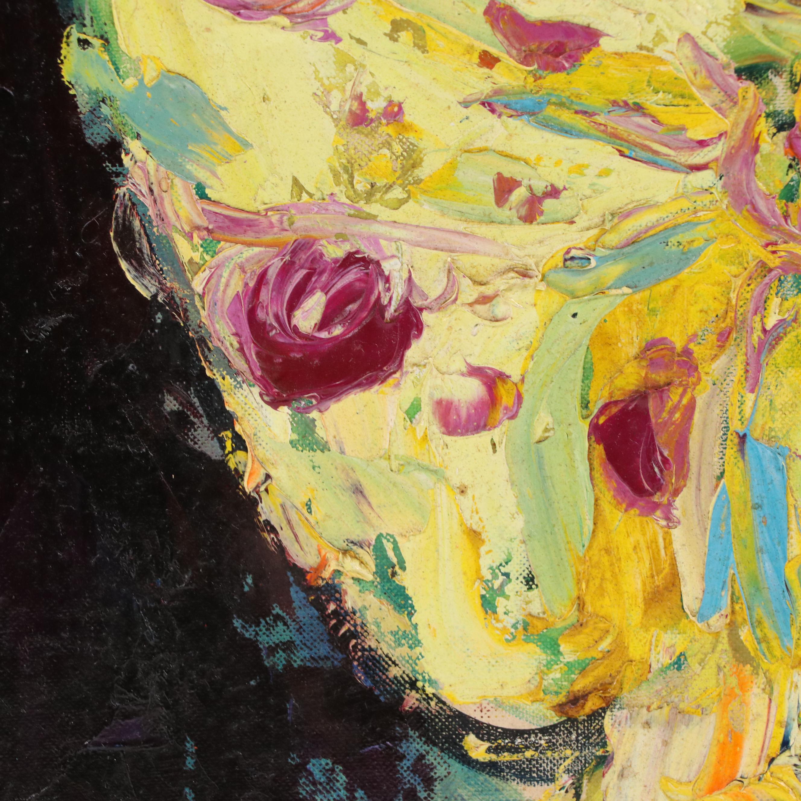 Jade Pasteur Palette Knife Oil Painting Portrait of a Clown