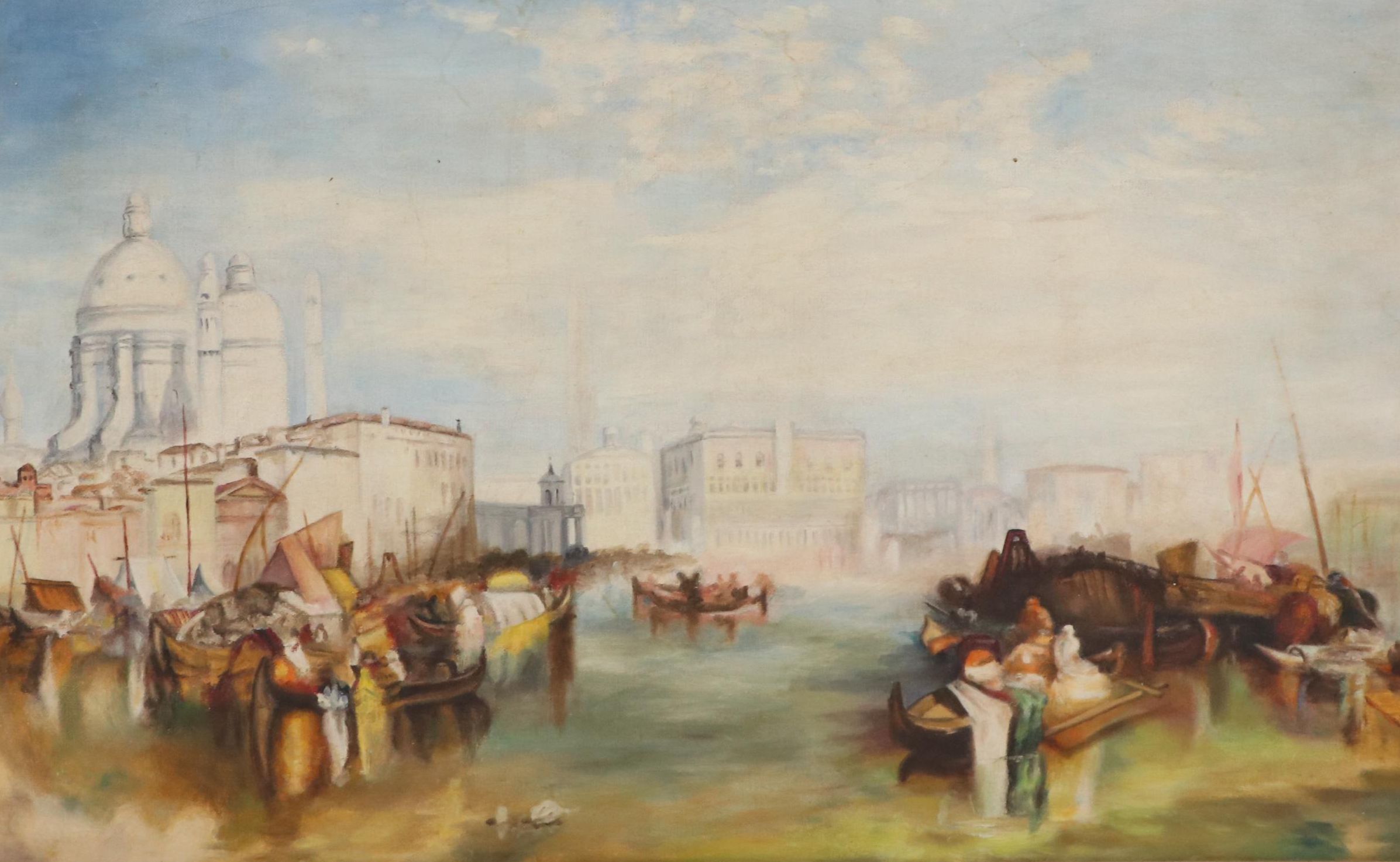 Cityscape Oil Painting After Thomas Hamilton Crawford "View of