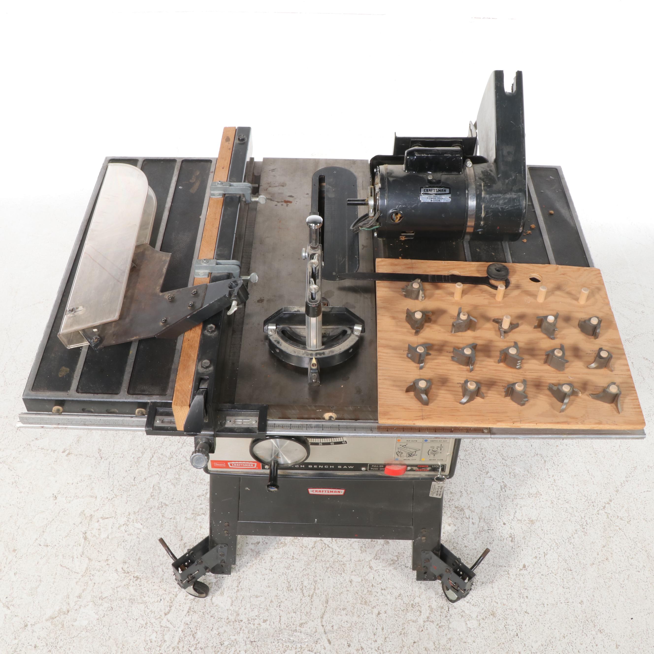 Sears Craftsman 10" Bench Saw With Bits