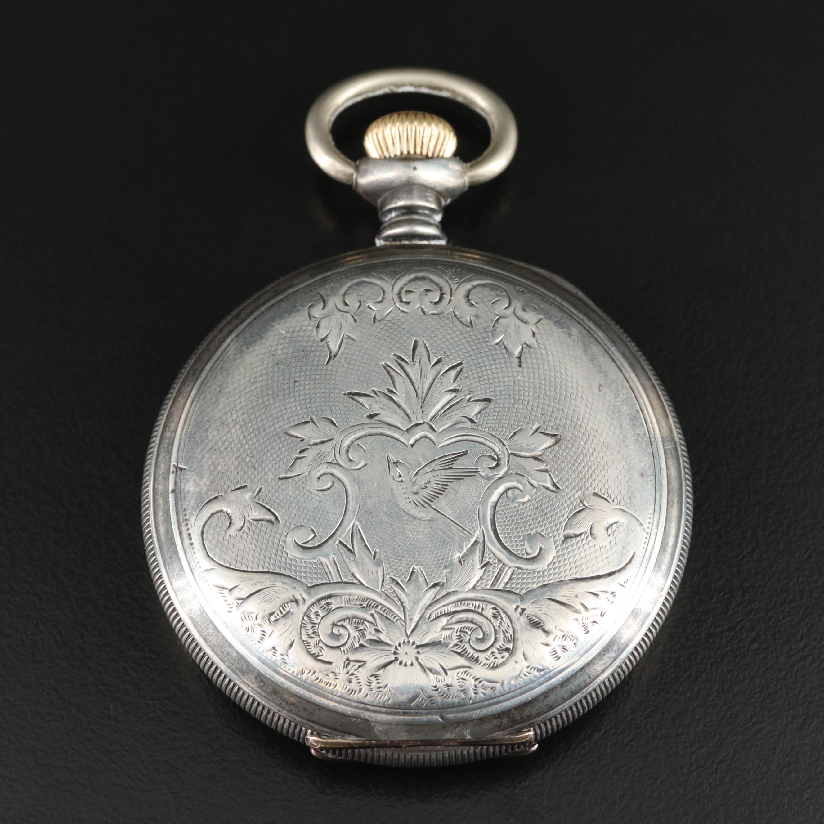 1902 Sterling Waltham Hunting Case Pocket Watch