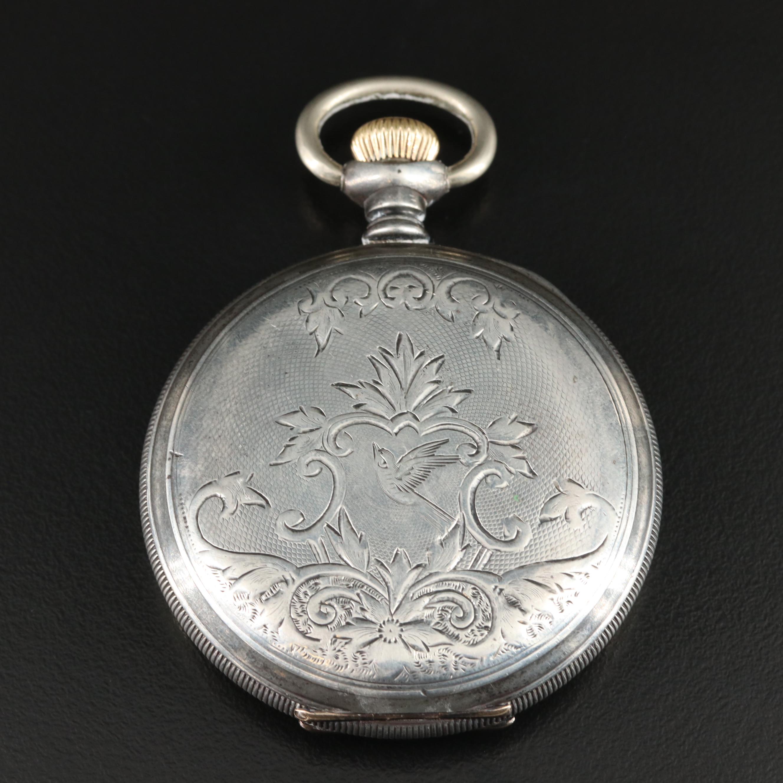 1902 Sterling Waltham Hunting Case Pocket Watch