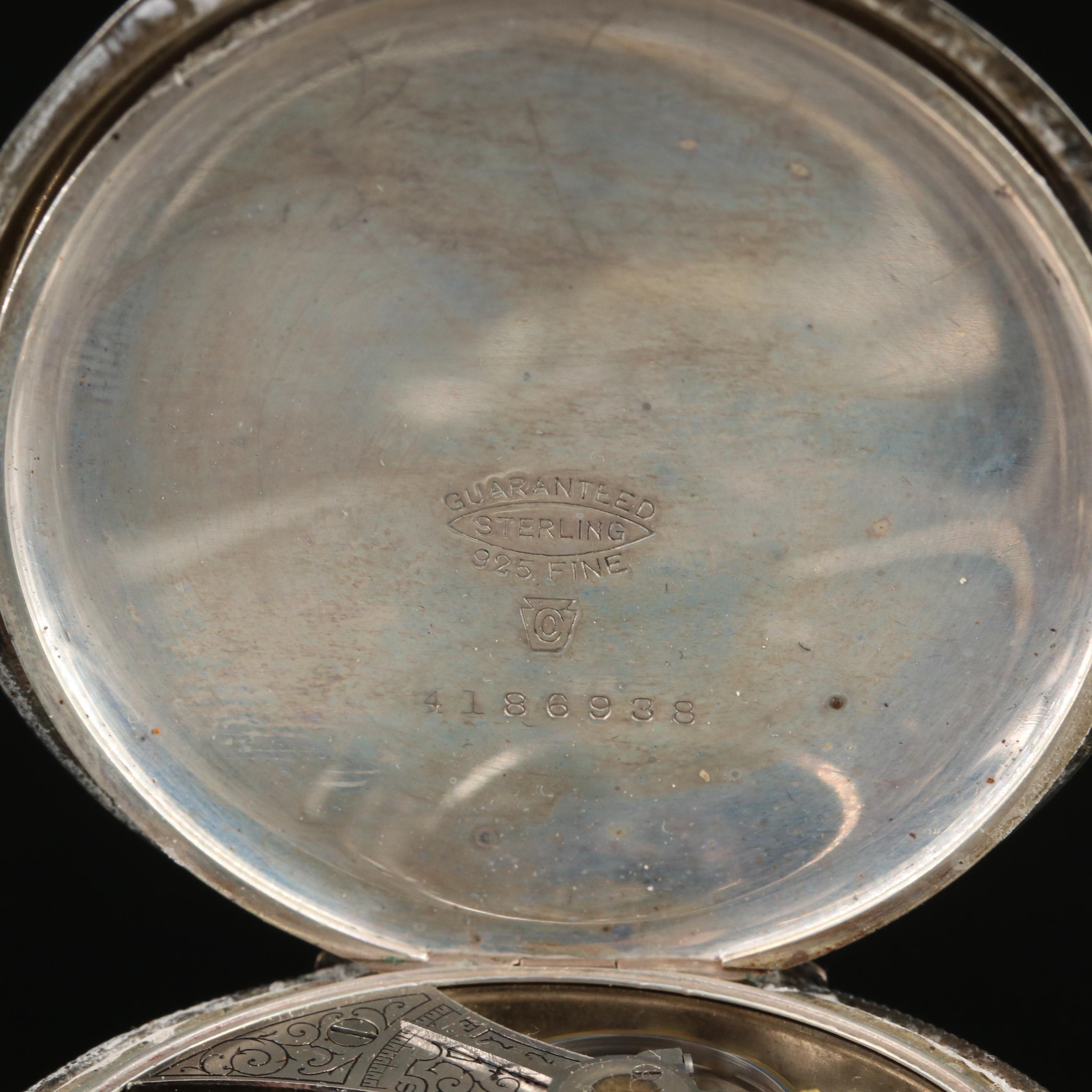 1902 Sterling Waltham Hunting Case Pocket Watch