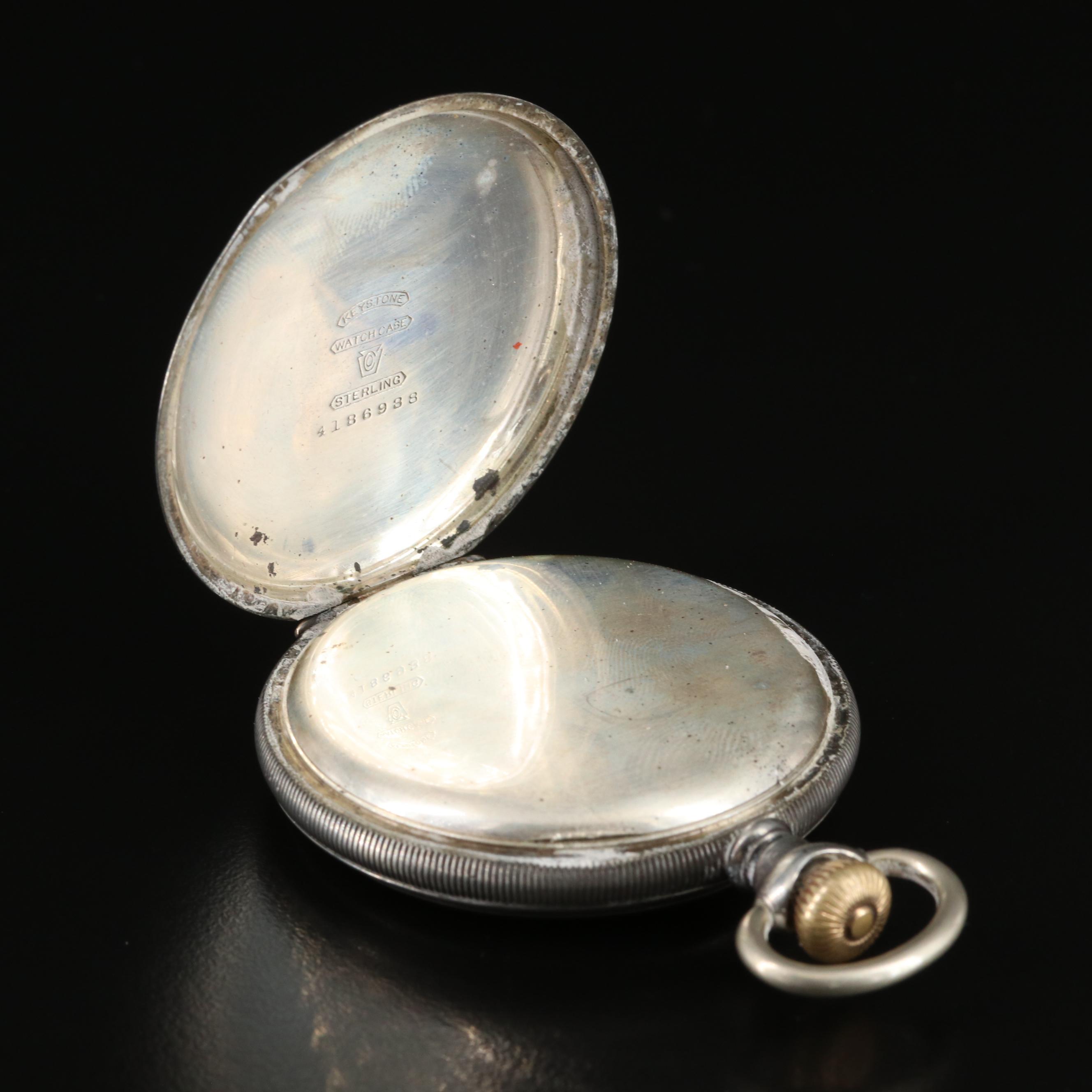 1902 Sterling Waltham Hunting Case Pocket Watch