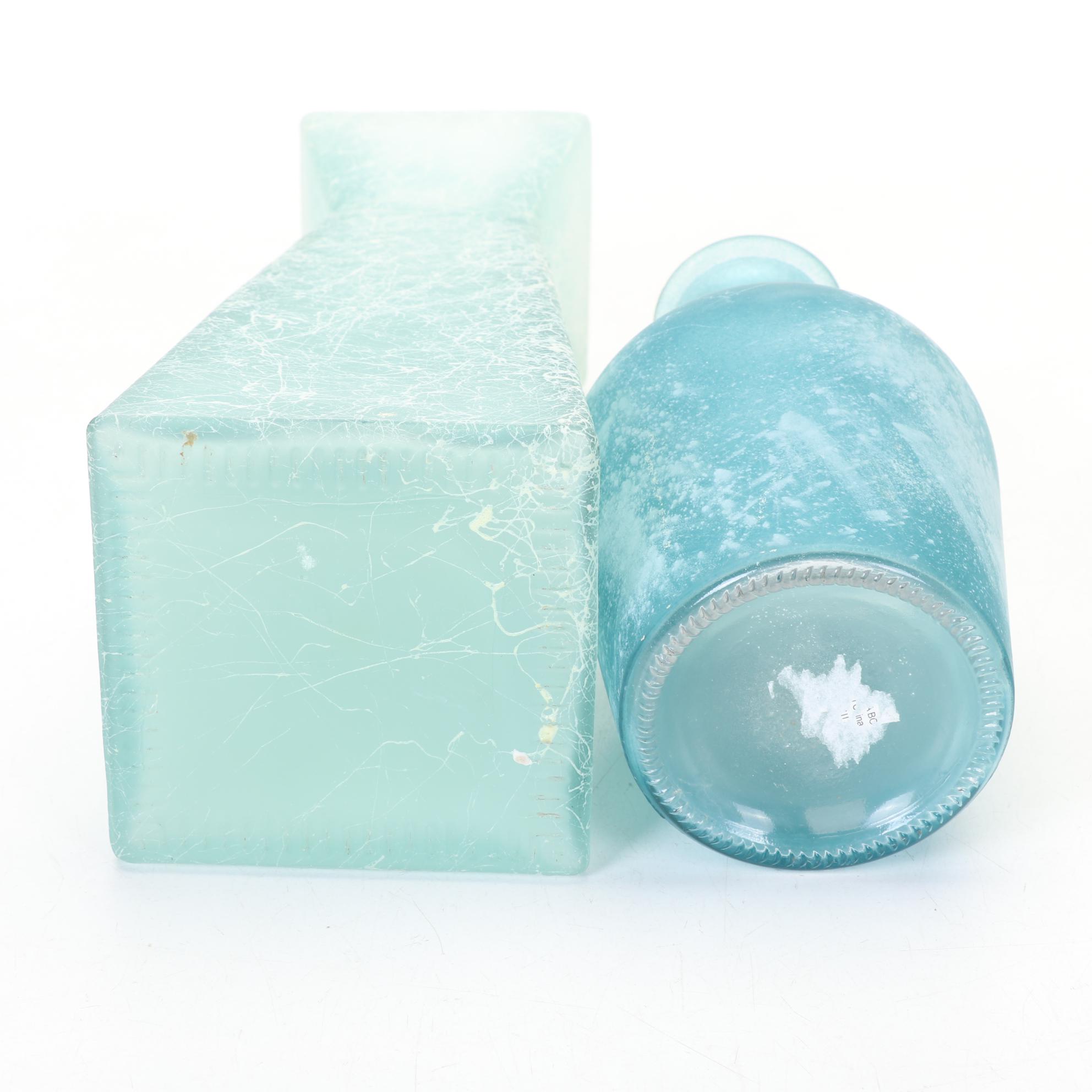 Spanish-Made Green Recycled Glass Bottle Featured In Frosted Glass Collection