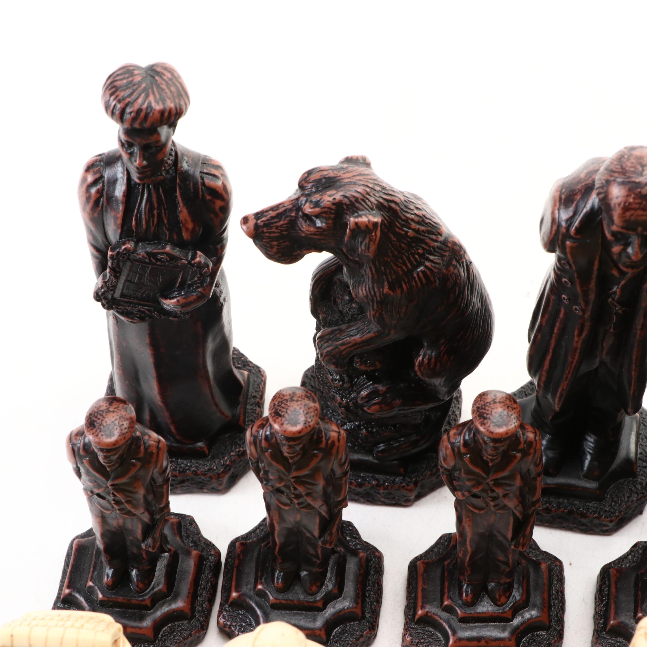 Studio Anne Carlton Resin Sherlock Holmes Themed Chess Pieces