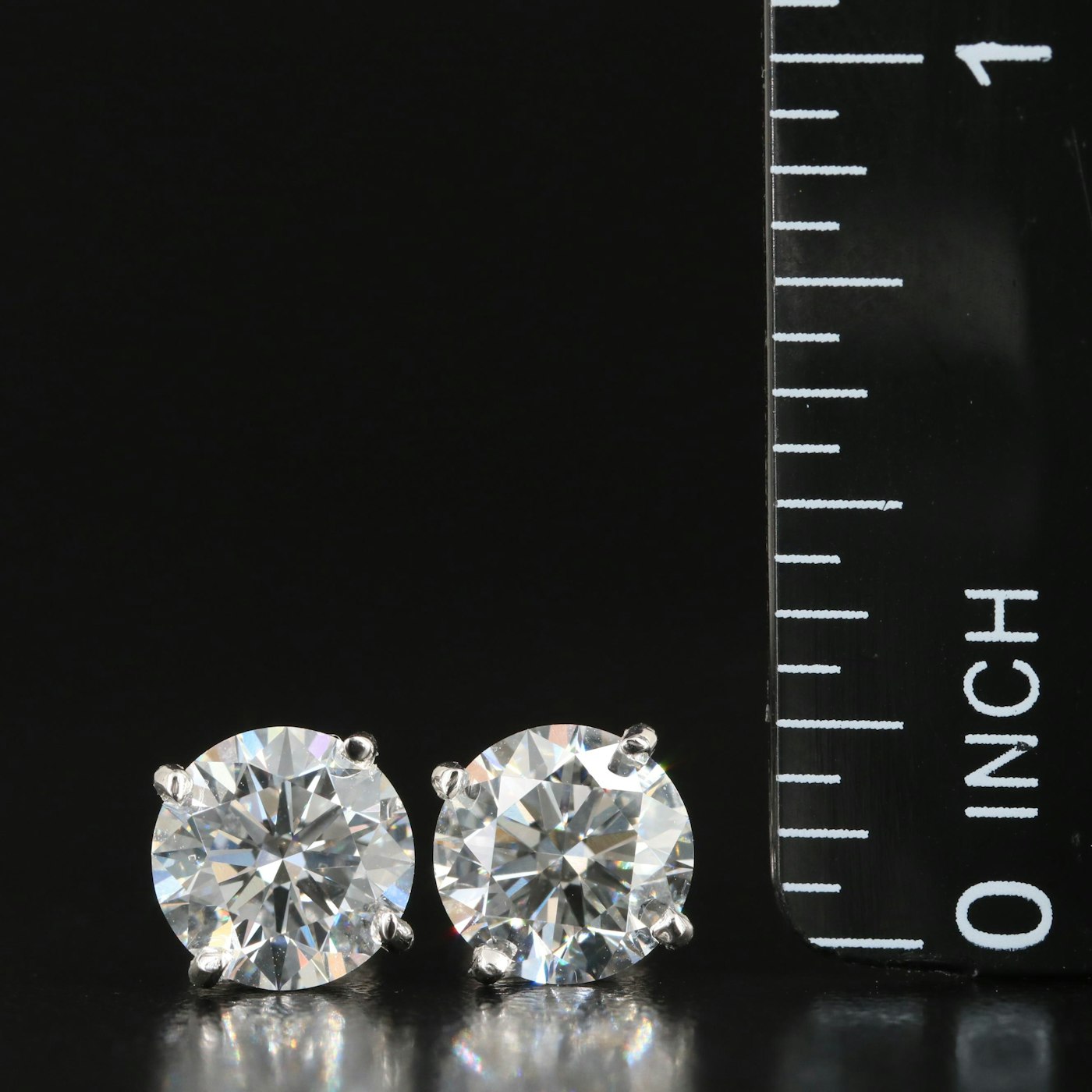 Platinum 3.20 CTW Lab Grown Diamond Stud Earrings with IGI Reports | EBTH