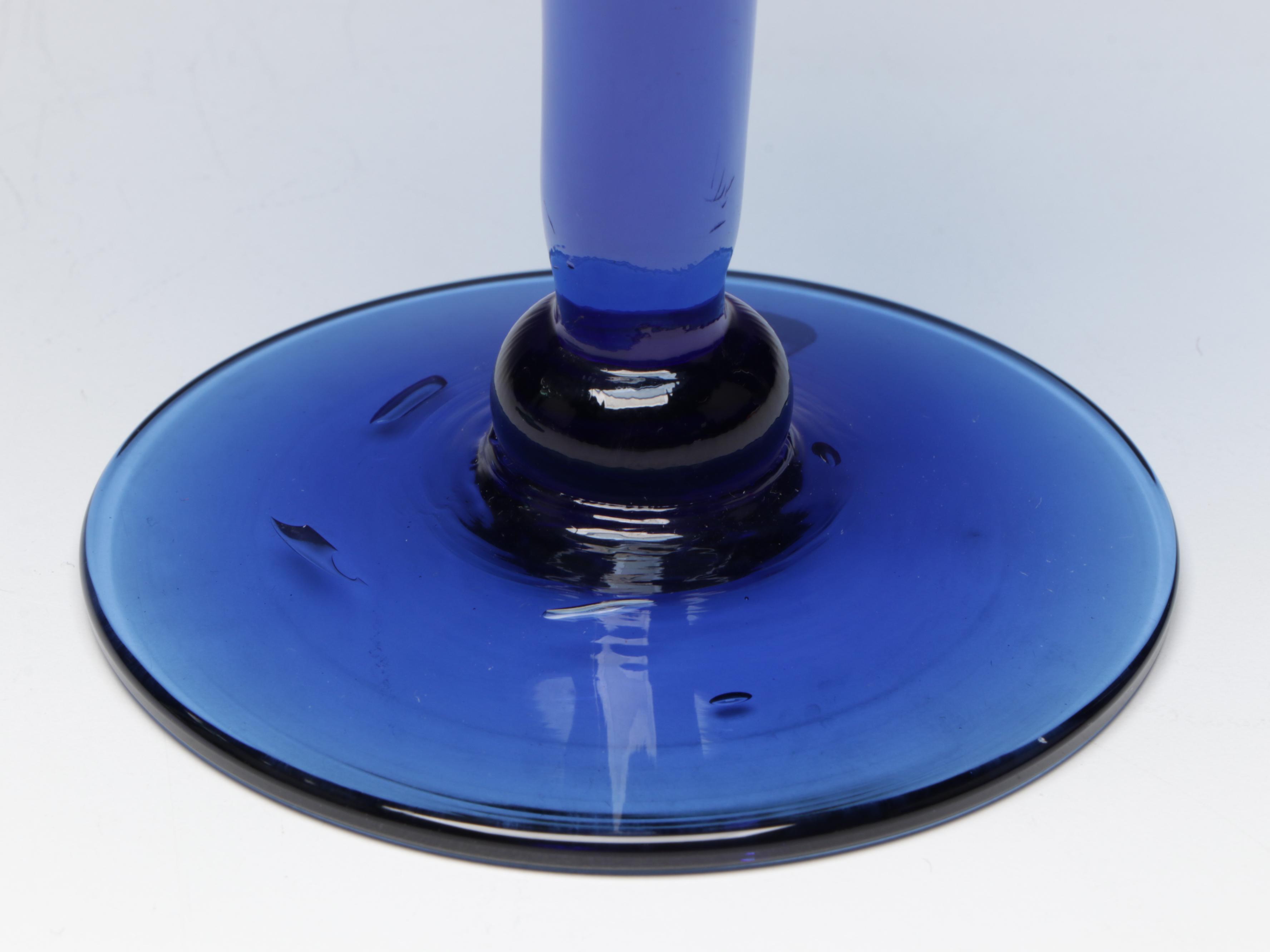 Mexican Clear Green and Cobalt Blue Margarita Glasses