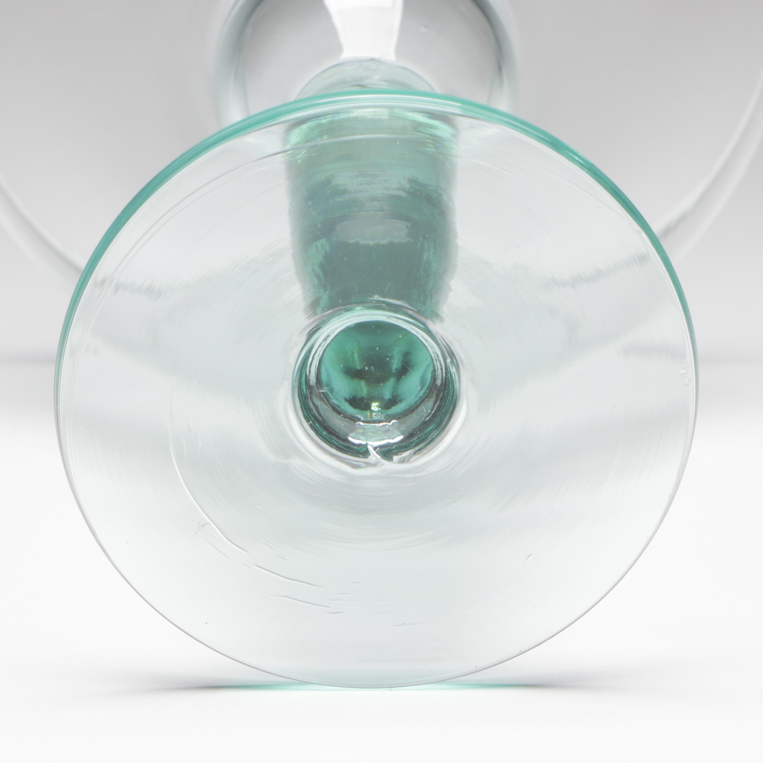 Mexican Clear Green and Cobalt Blue Margarita Glasses