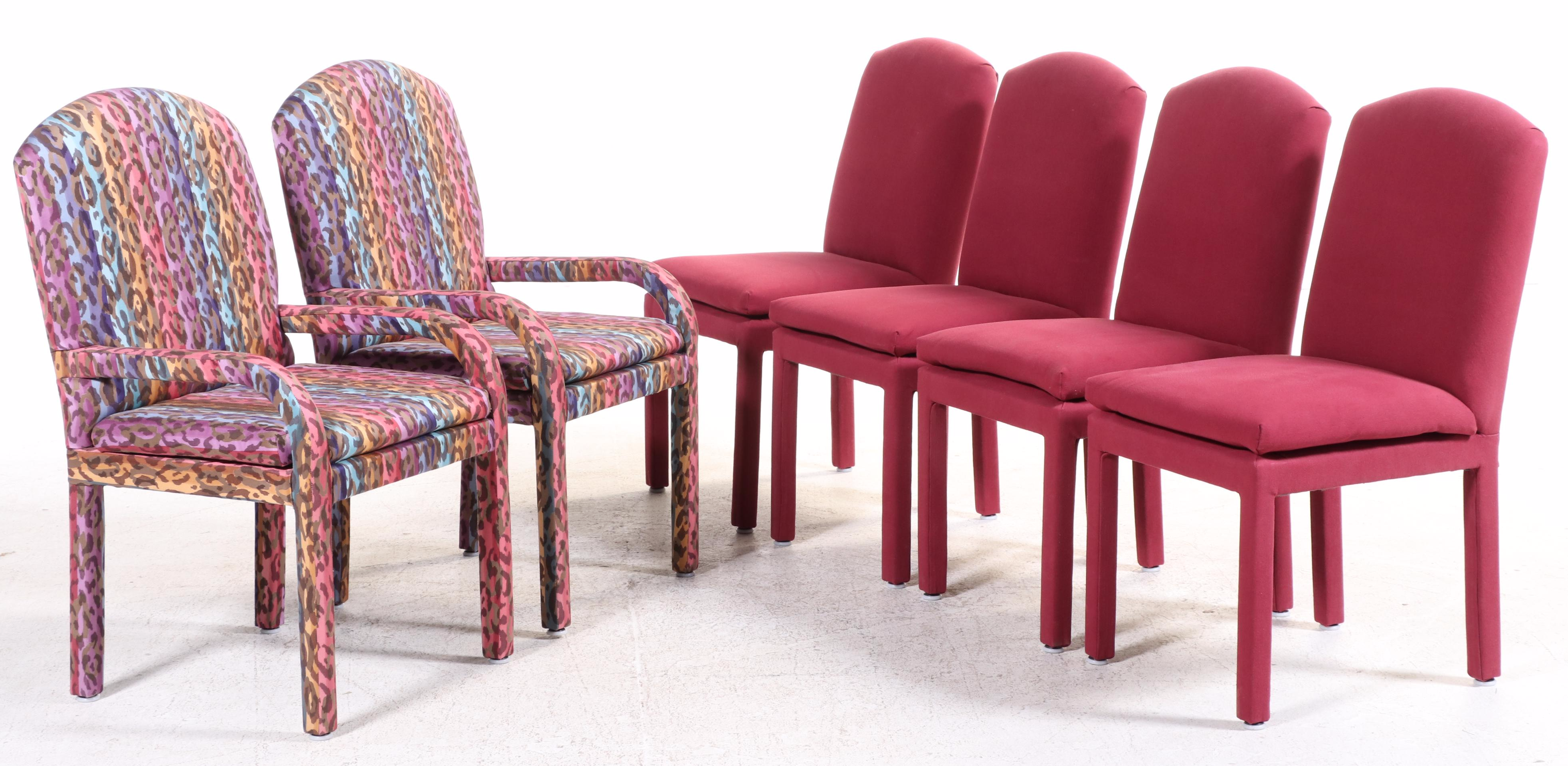 Burl Elm & Custom-Upholstered Dining Set, Incl. William Doezema for Mastercraft