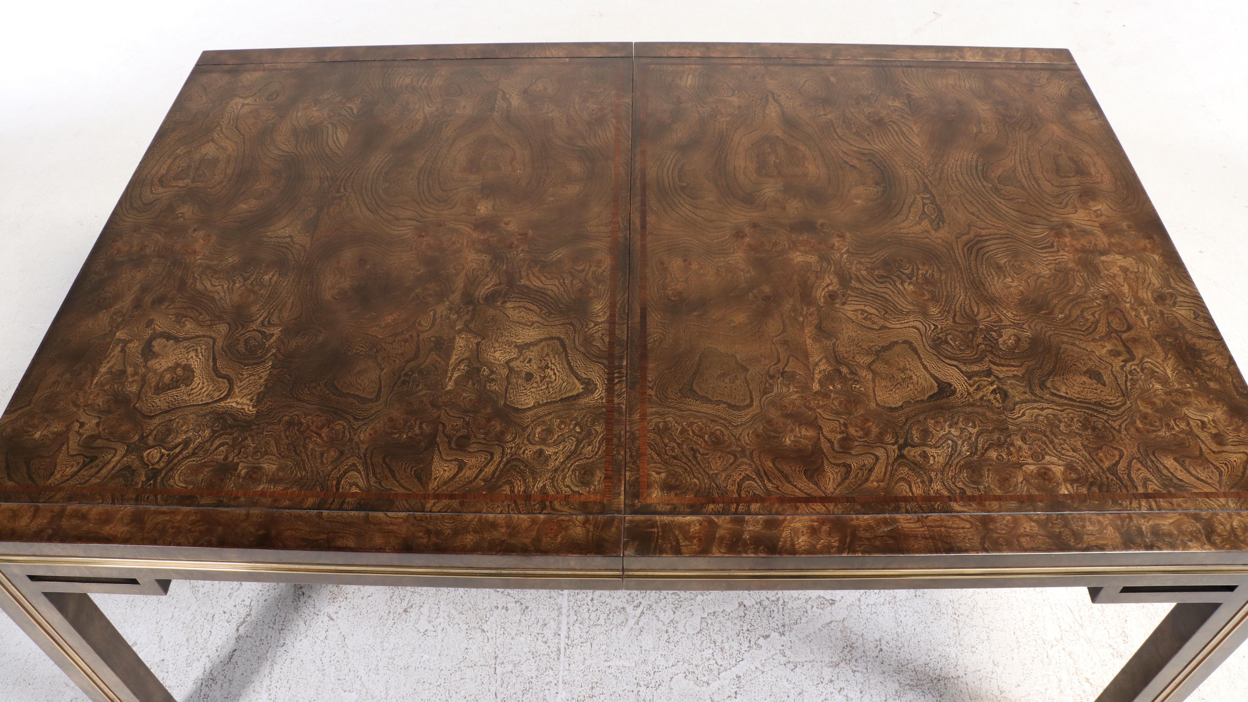 Burl Elm & Custom-Upholstered Dining Set, Incl. William Doezema for Mastercraft