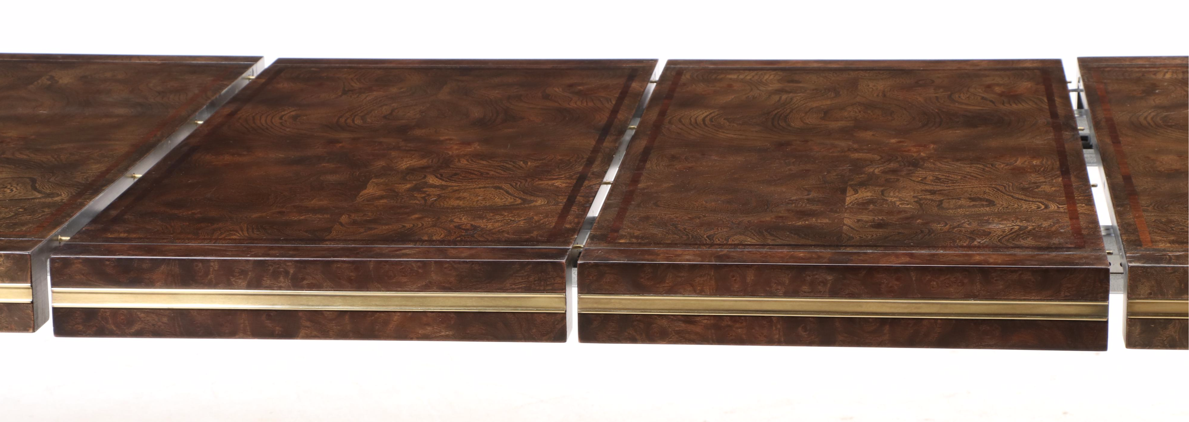 Burl Elm & Custom-Upholstered Dining Set, Incl. William Doezema for Mastercraft