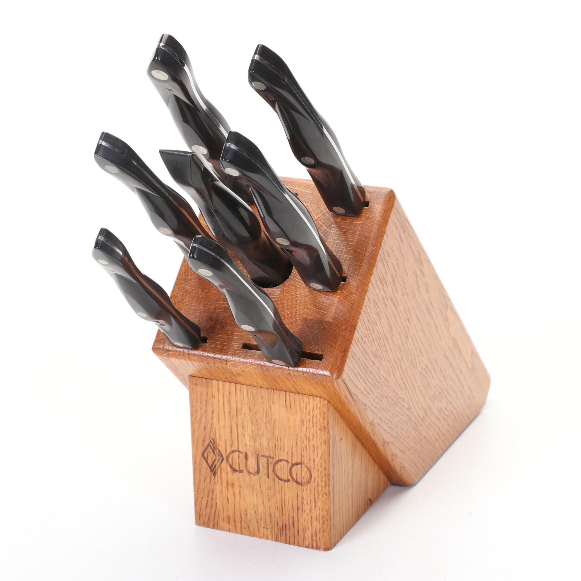 Cutco Knife Block With Six Knives and Carving Fork