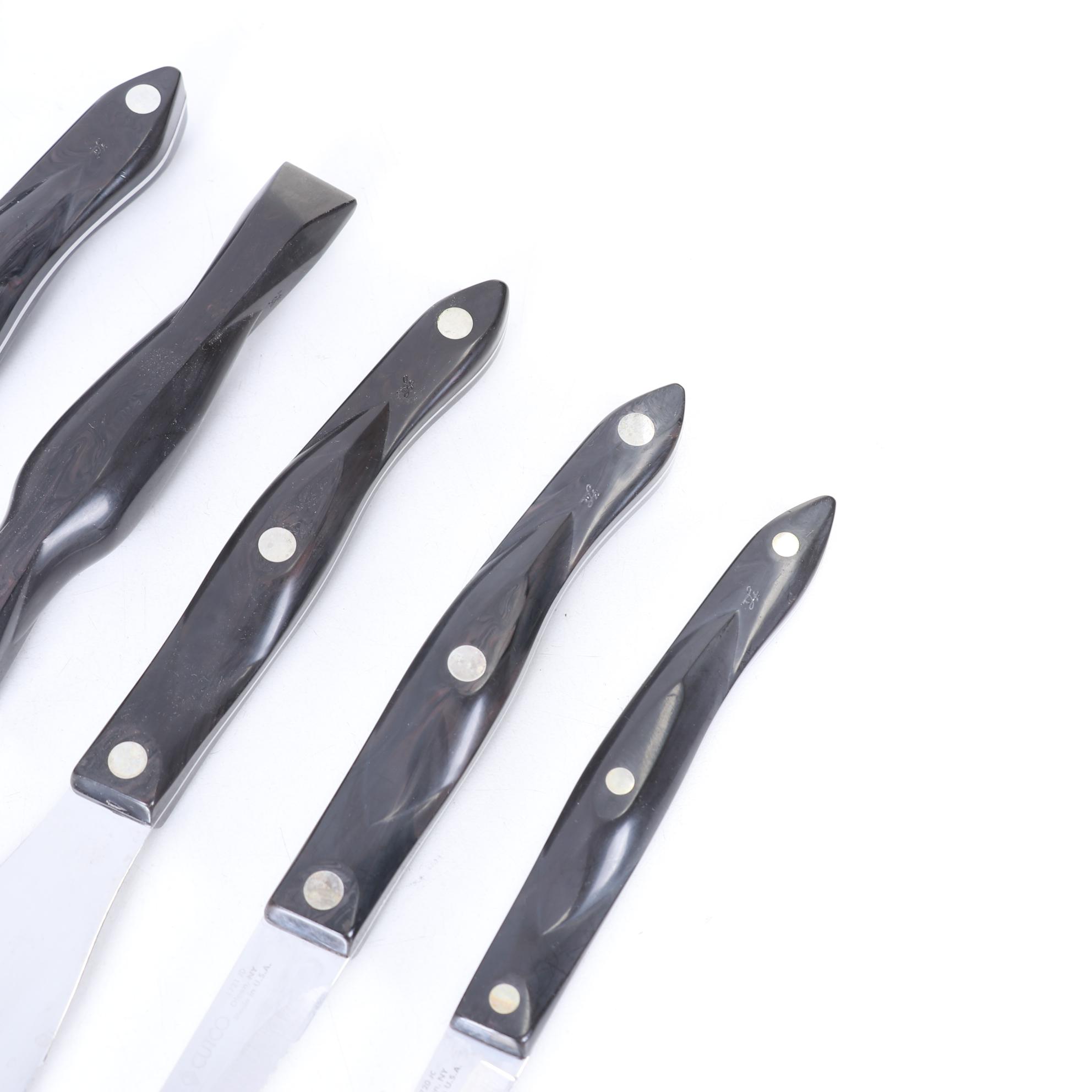 Cutco Knife Block With Six Knives and Carving Fork