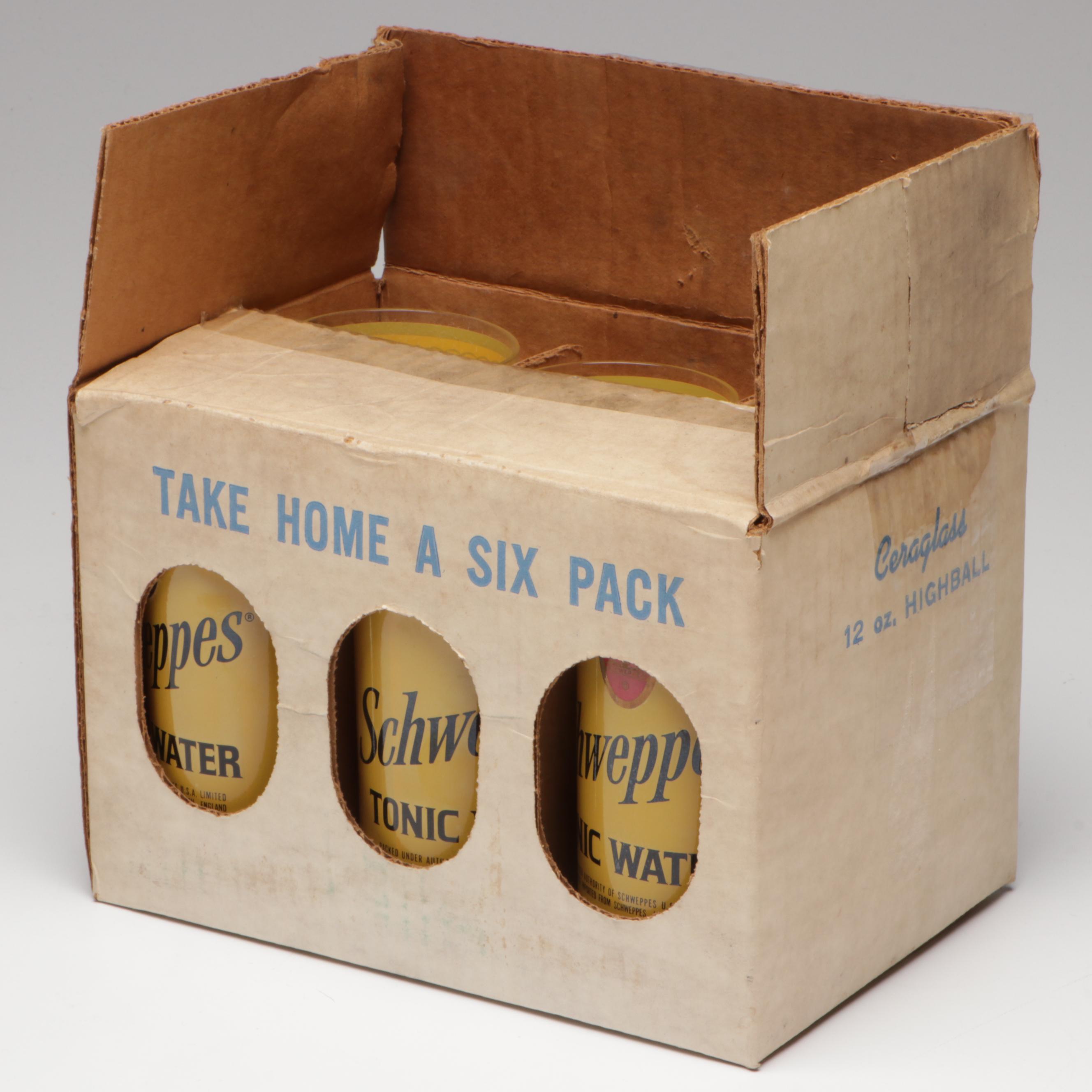 Schweppes Wood Cheese Board and Glass Highball Glasses with More