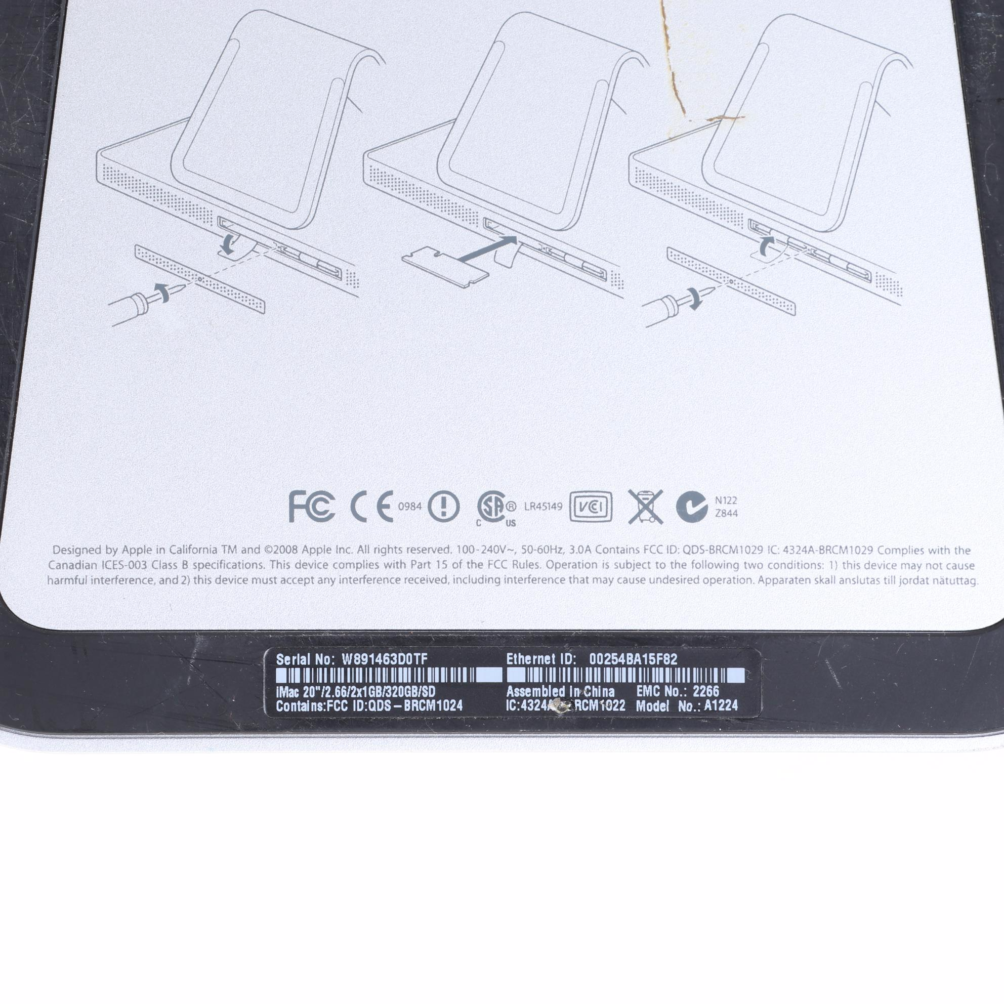 20" Apple iMac "Core 2 Duo" Aluminum Desktop Computer, 2007-2008