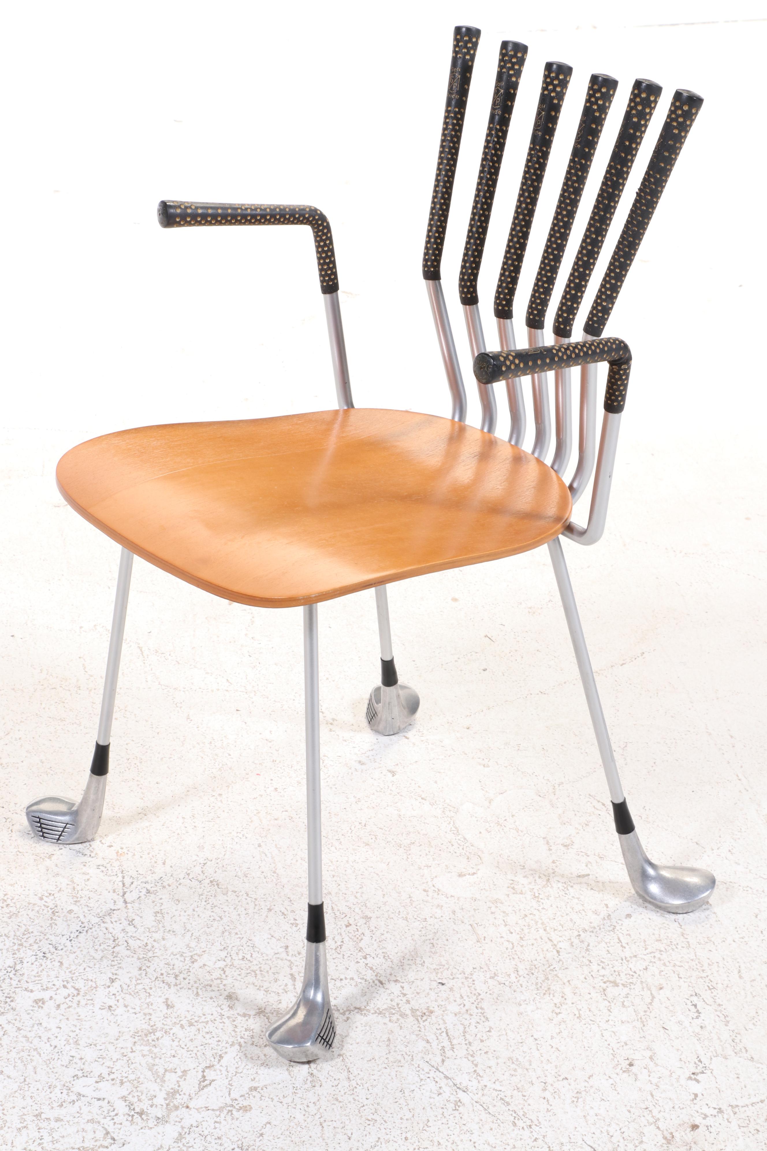 Clubhouse Design of Los Angeles Re-Purposed Golf Club Armchair and Side Table