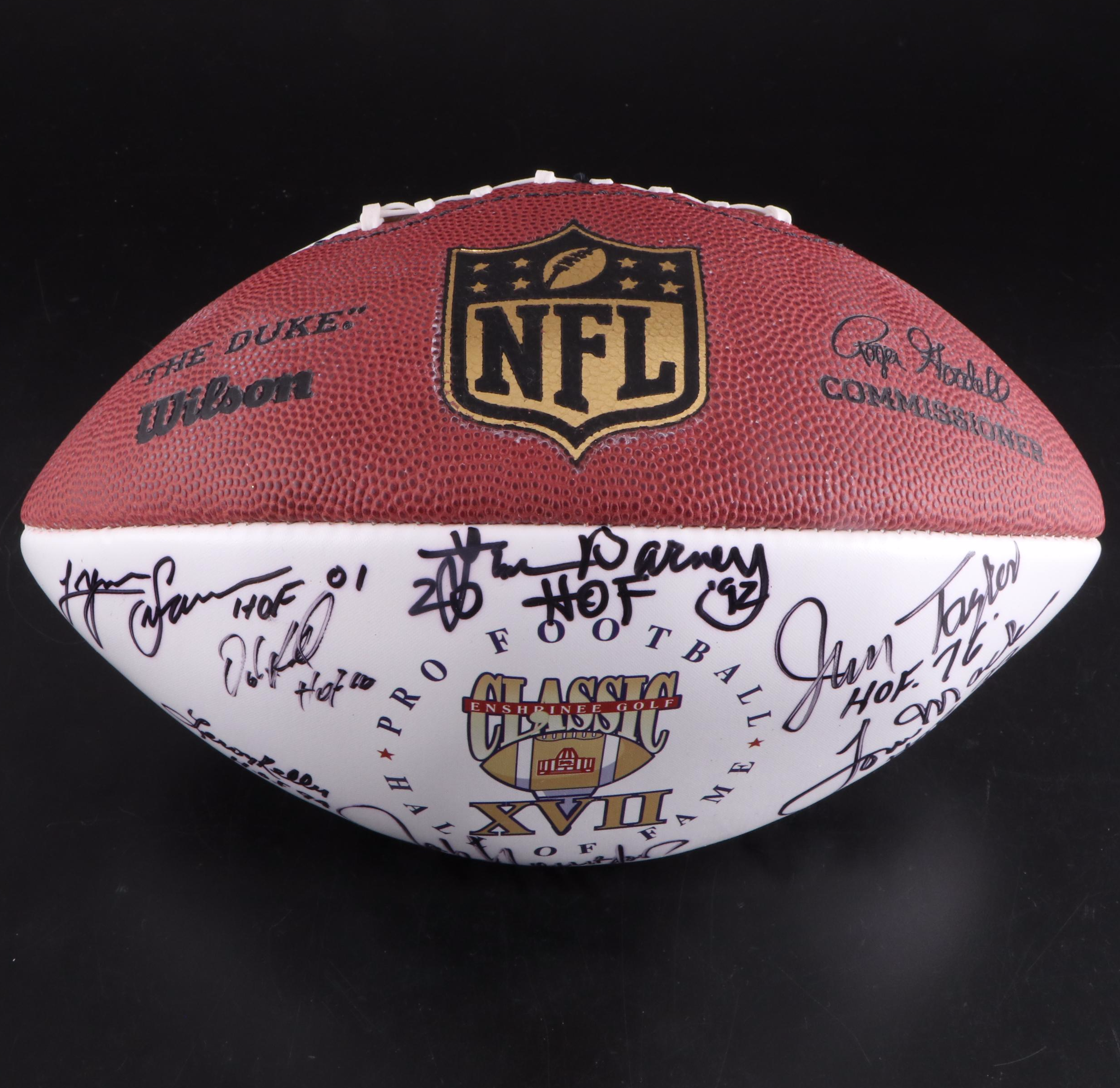 Pro Football Hall Of Fame Golf Outing Signed Footballs with Muñoz, Winslow, More
