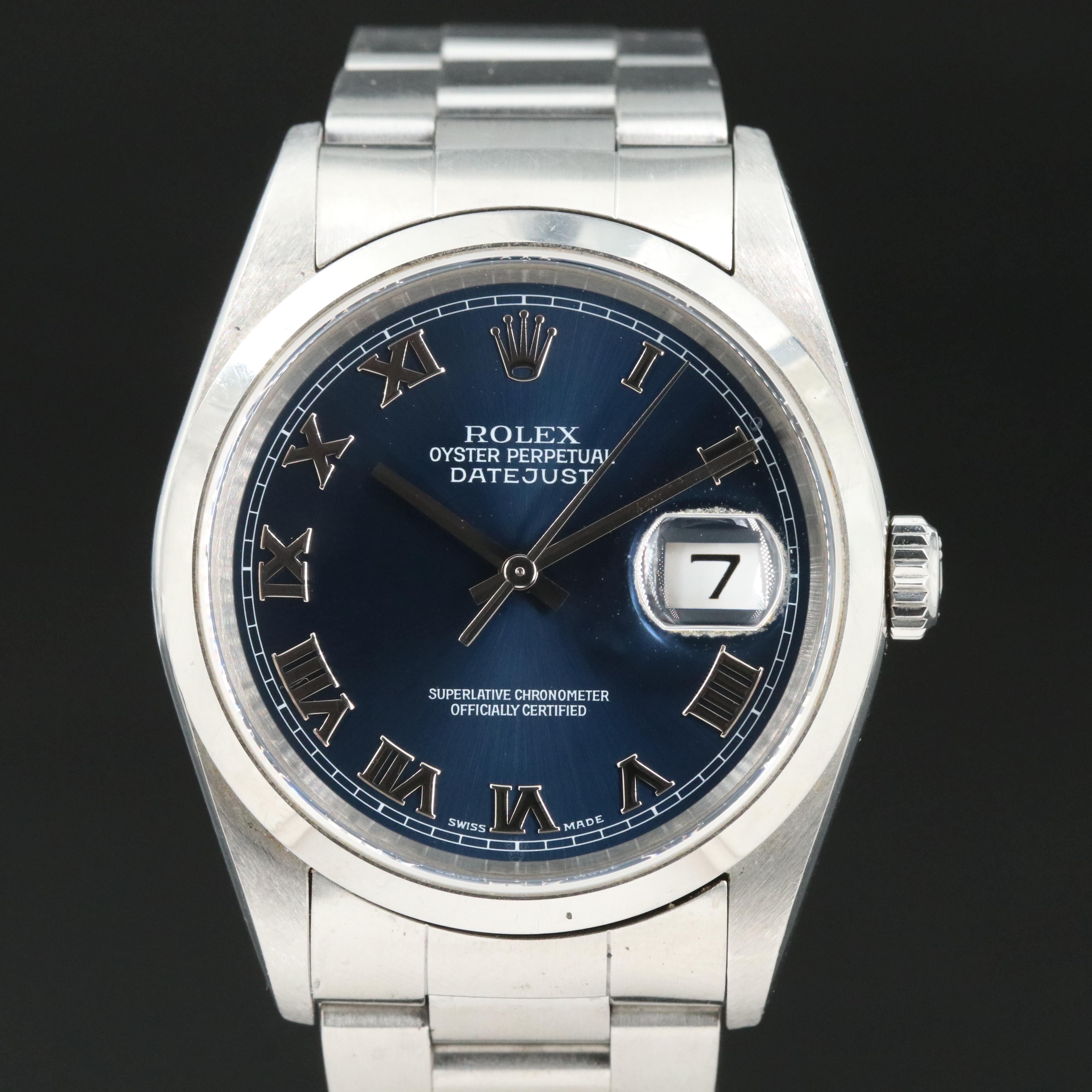 2004 - 2005 Rolex Blue Roman Dial Datejust Watch