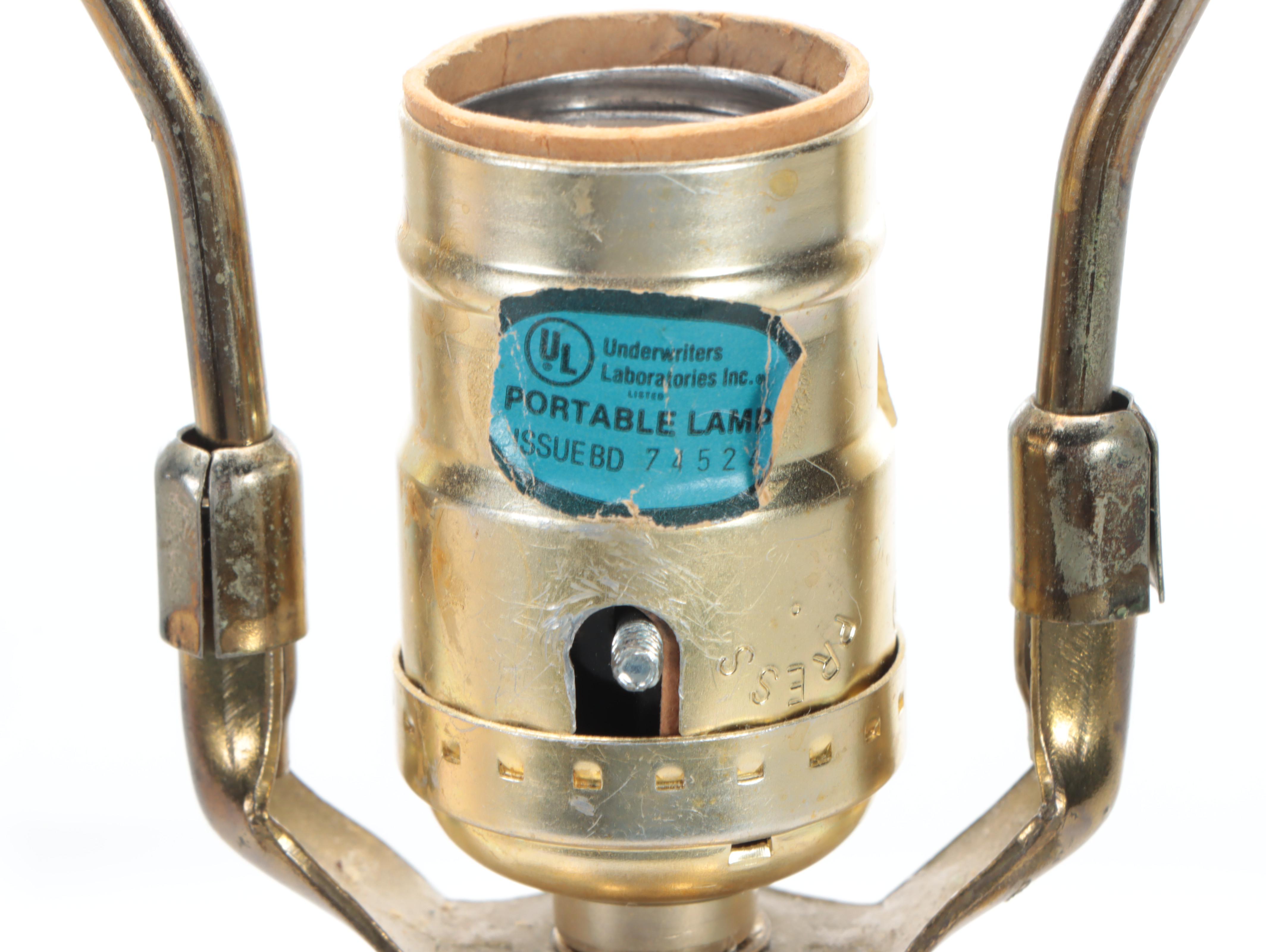 Wescal Floral Motif and Bird Motif Ceramic Table Lamp