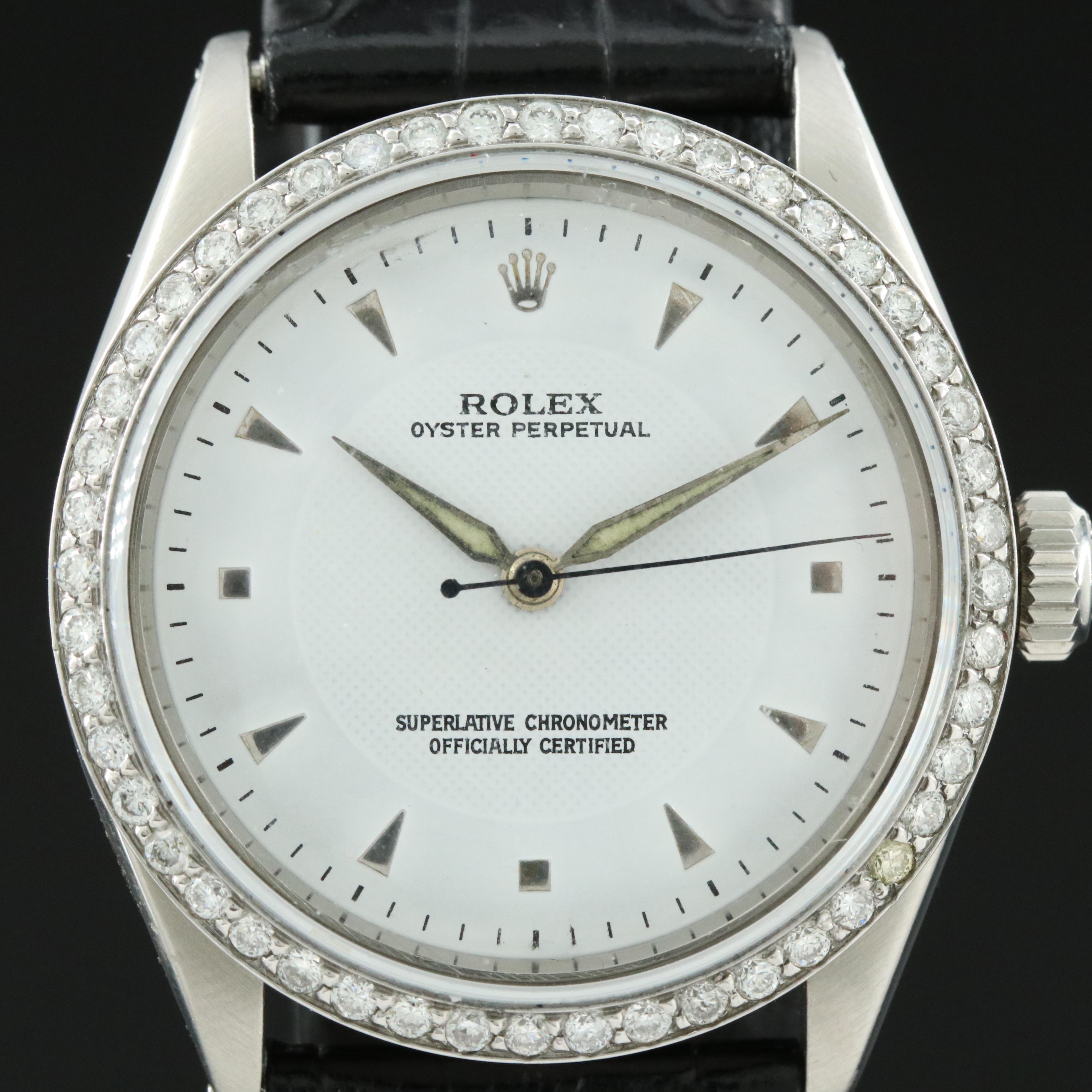 1953 Rolex Oyster Super Balance Custom Diamond Watch