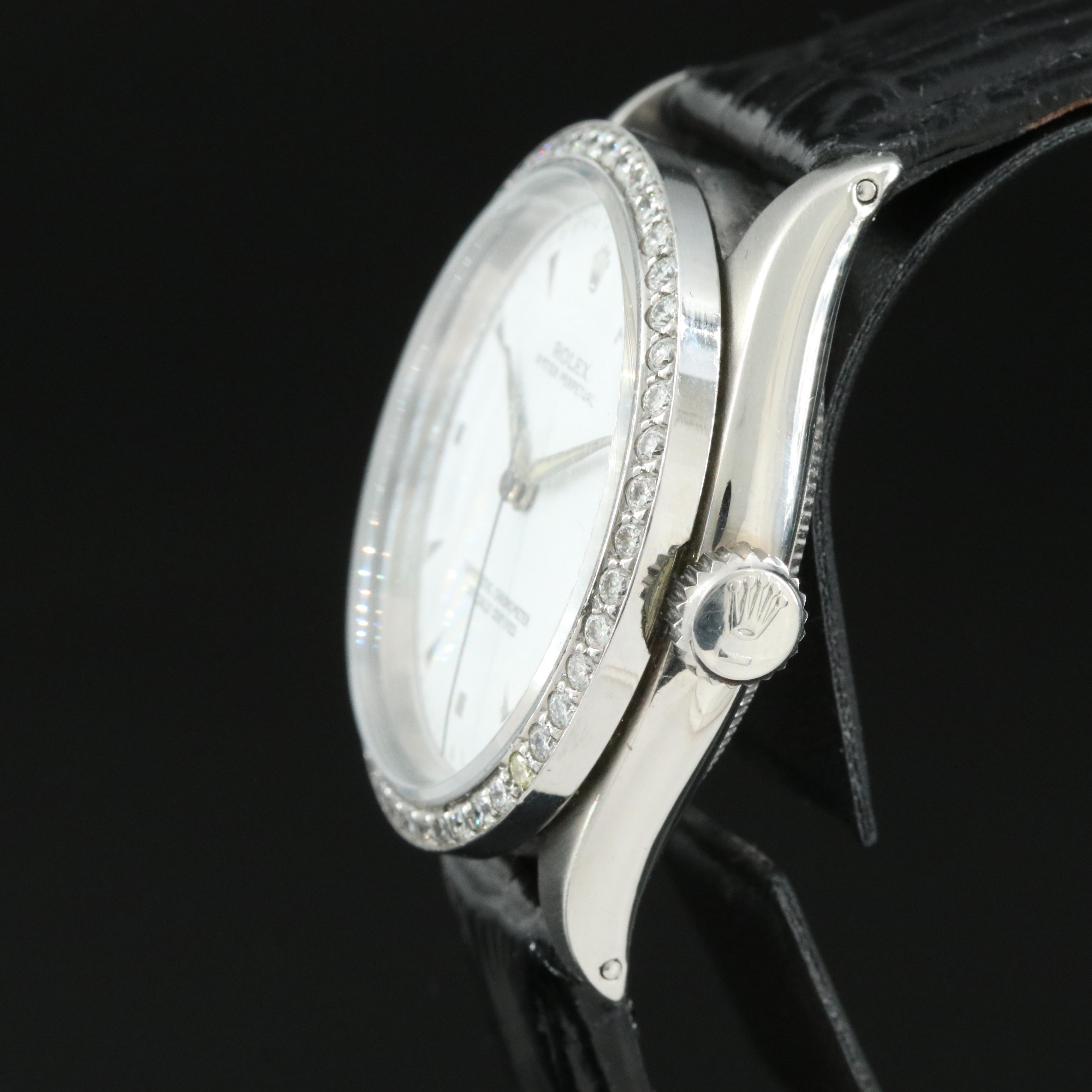 1953 Rolex Oyster Super Balance Custom Diamond Watch