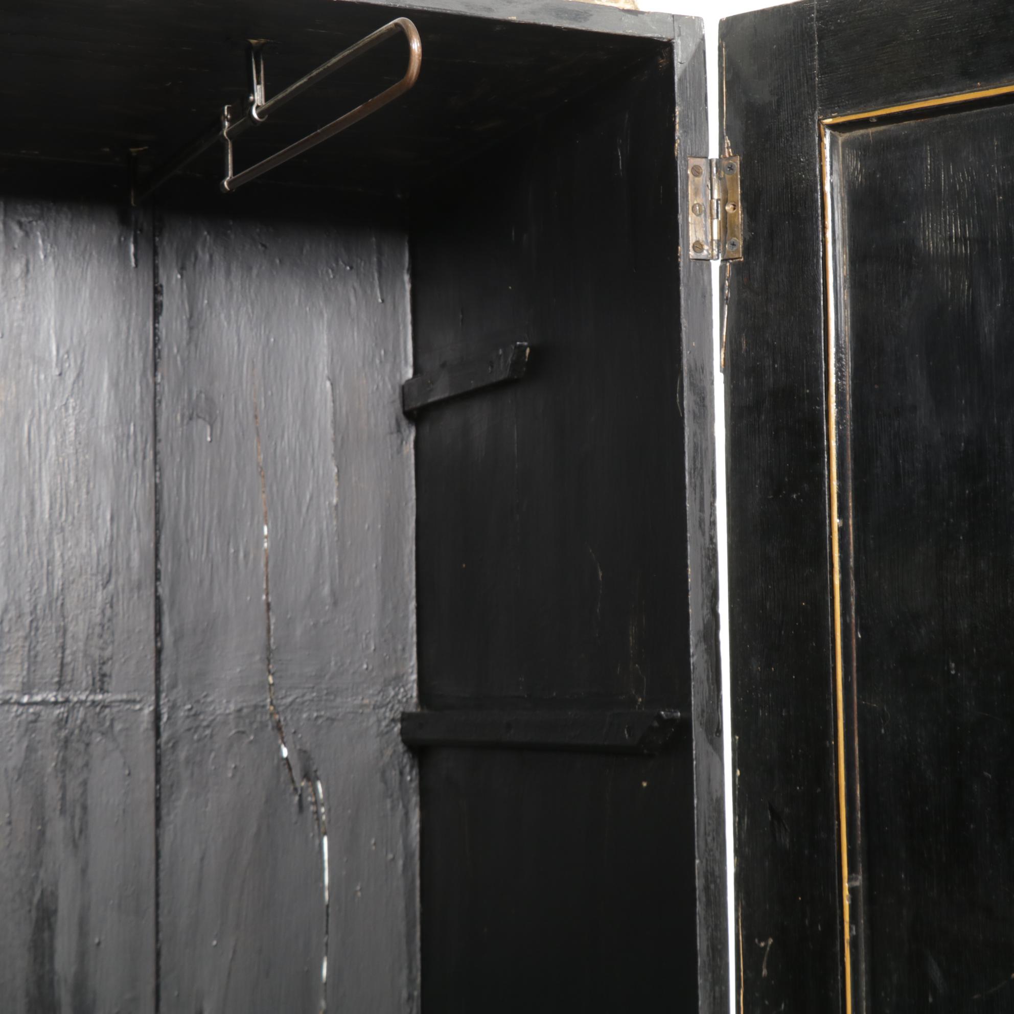 Chinese Lacquered and Paint-Decorated Wardrobe, Late 19th Century