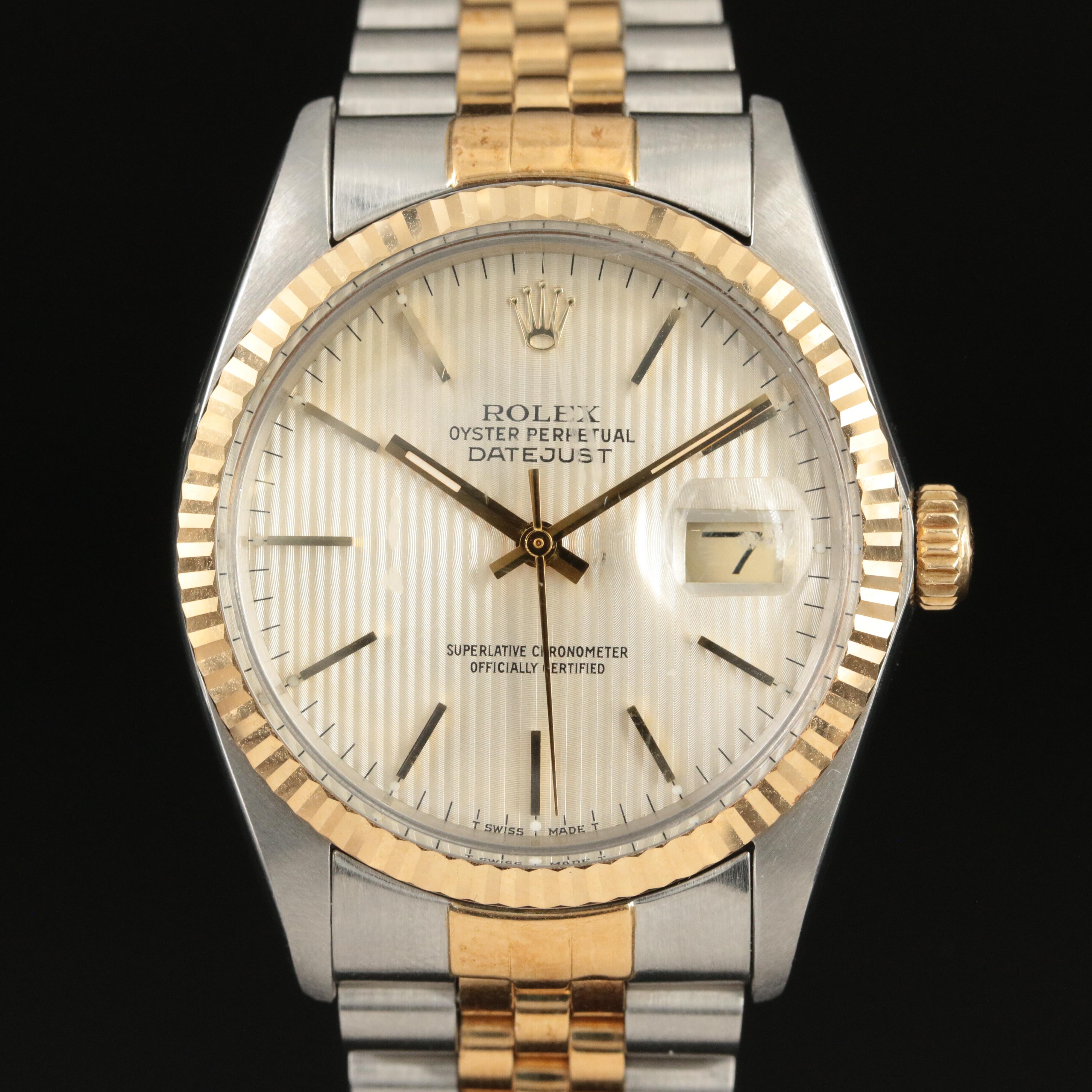 1986 Rolex Tapestry Dial Datejust Watch