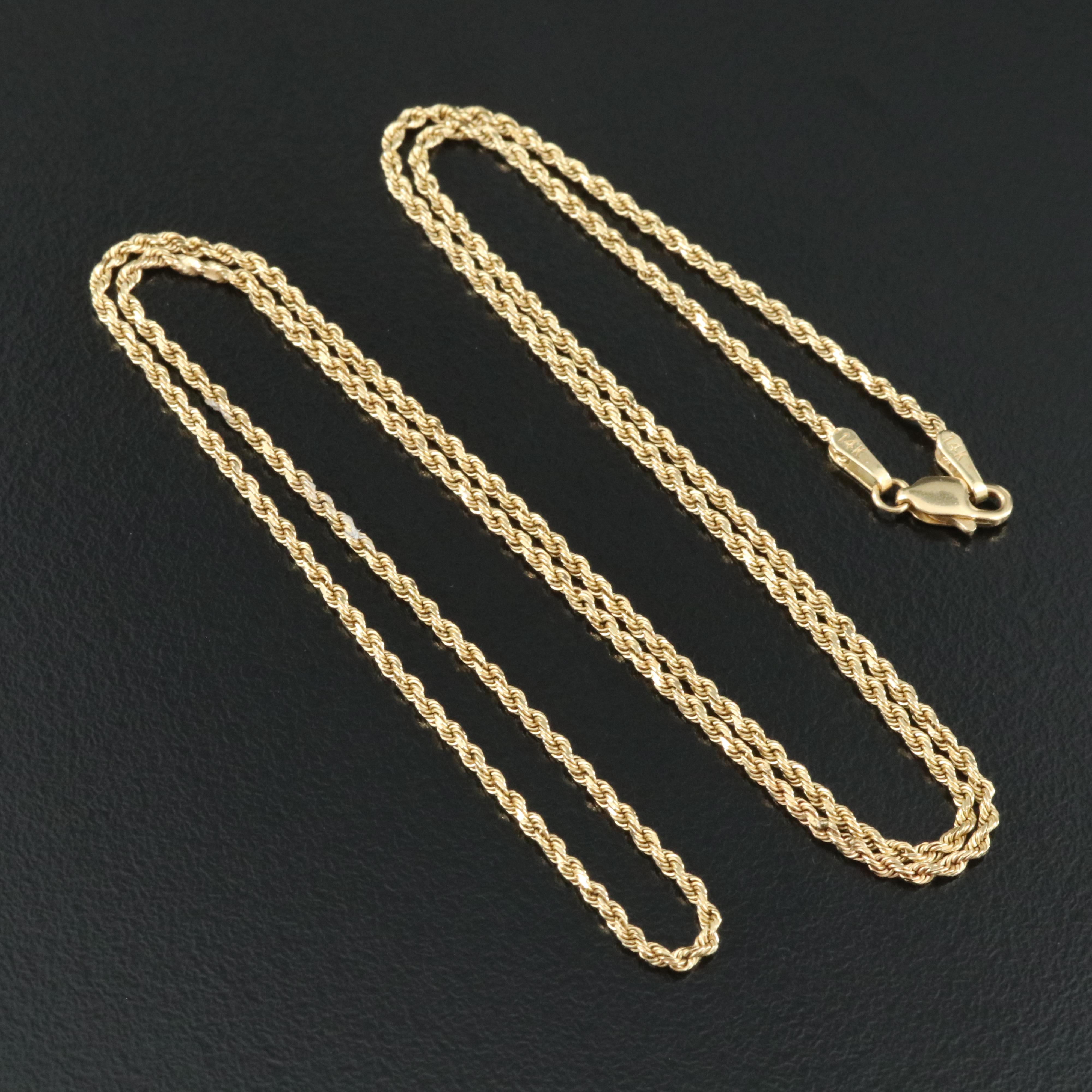14K Braided Rope Chain Necklace