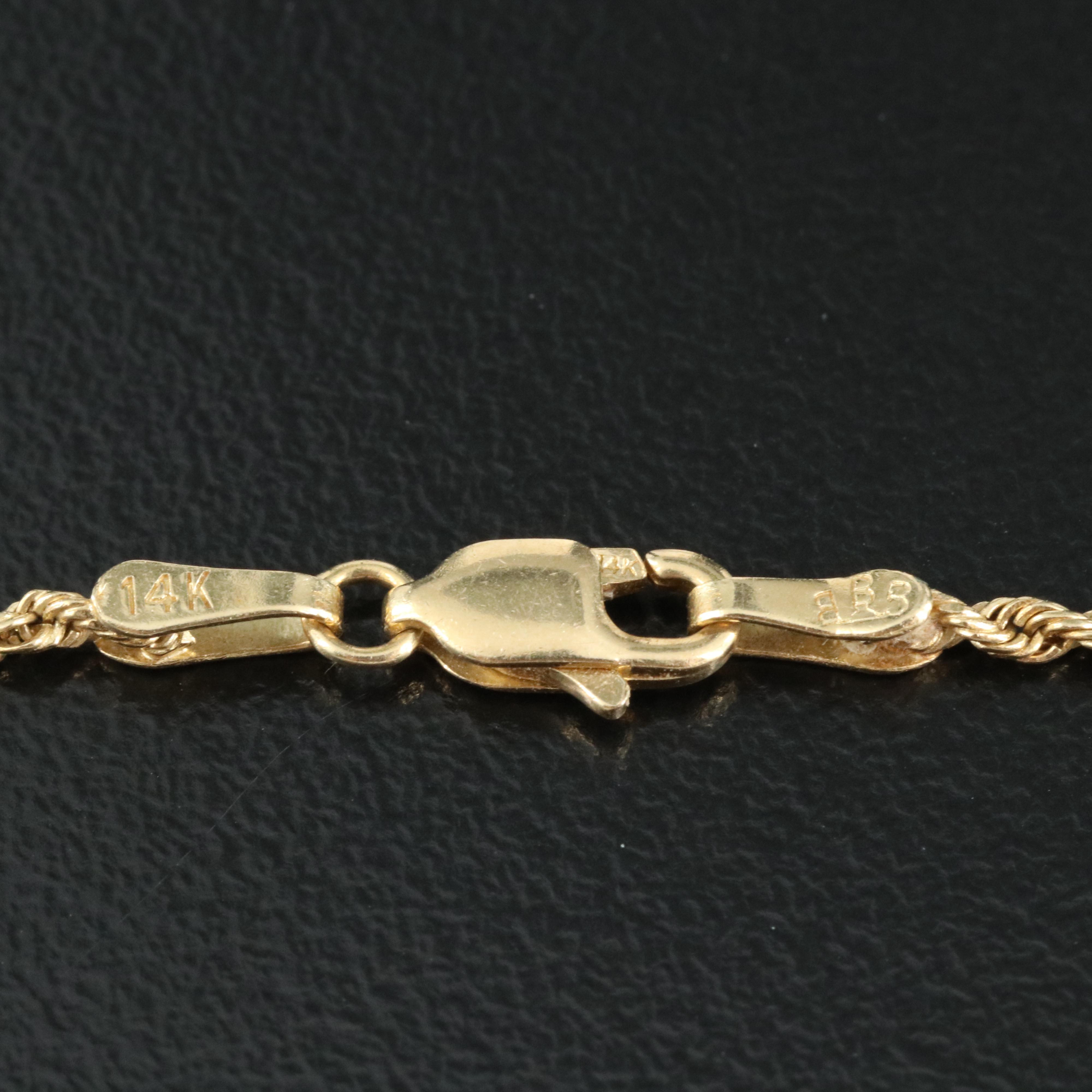 14K Braided Rope Chain Necklace